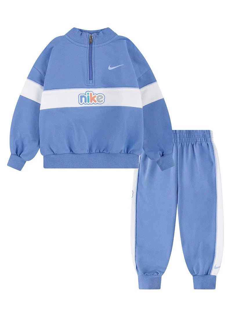 Nike Kids E1D1 Quarter Zip Blue Tracksuit Set - Comfortable & Stylish Activewear for Boys & Girls - Perfect for Sports, School & Outdoor Play