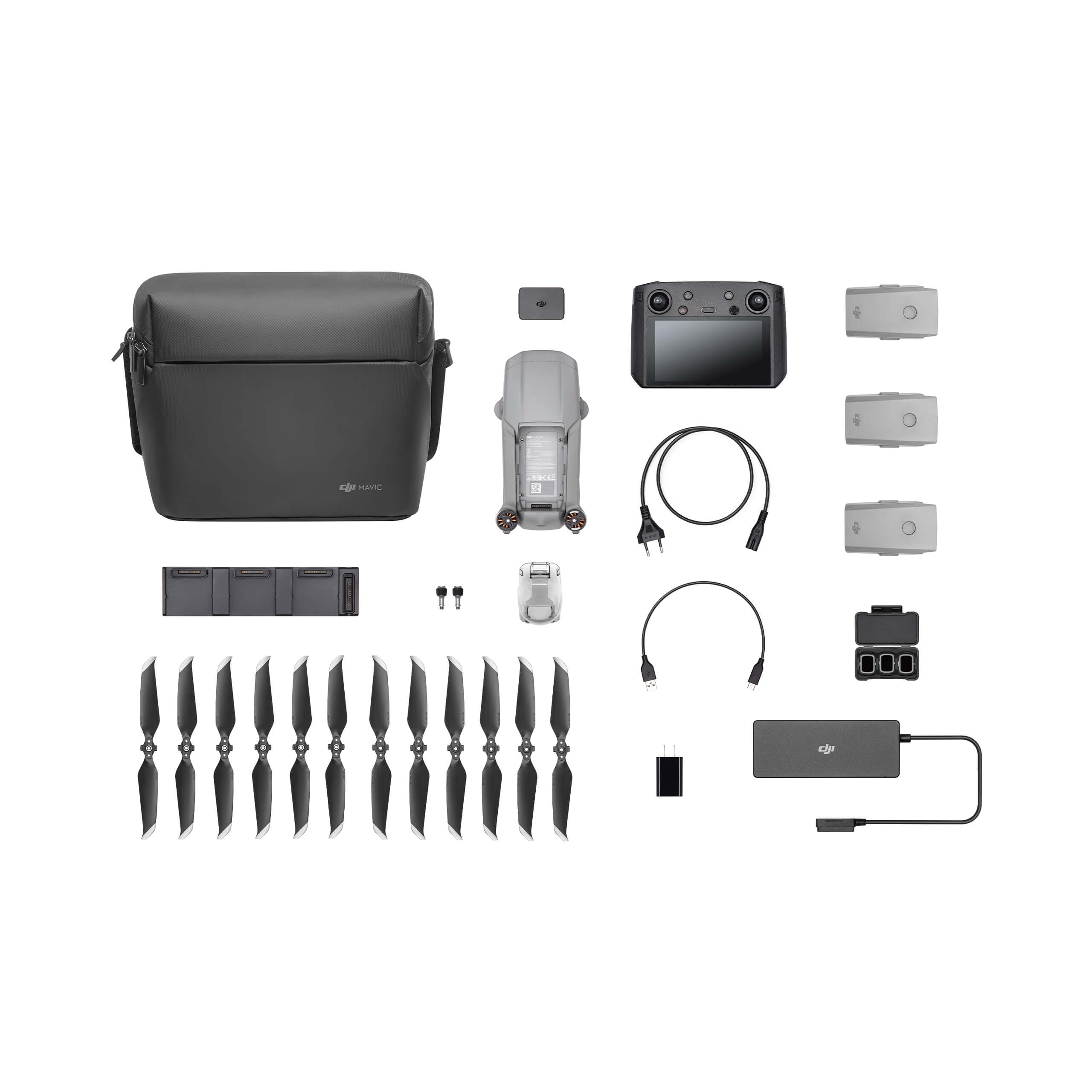 DJI Mavic Air 2 Fly More Combo with Smart Controller - 4K Drone with 34 Min Flight Time, 10km HD Transmission, for Aerial Photography & Videography - Perfect for Travel Vlogging, Real Estate Photography, and Outdoor Adventures