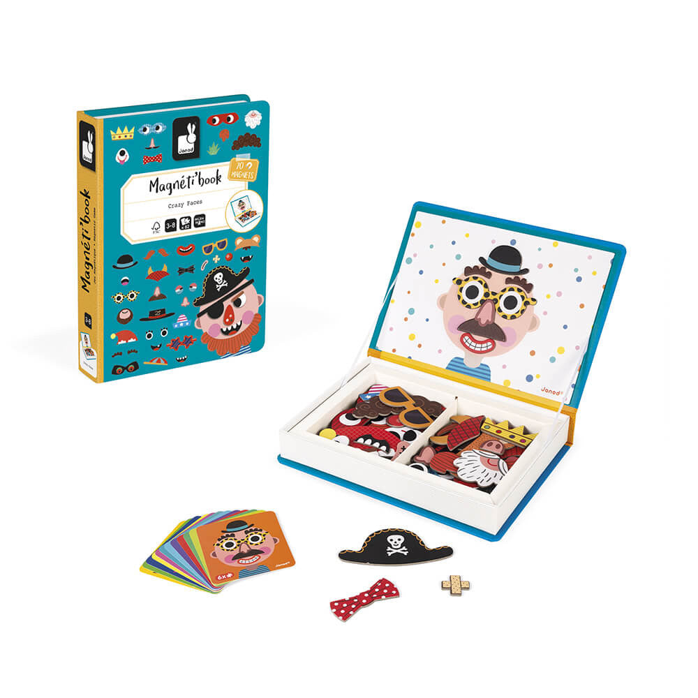 Magnetic Books for Kids - Boys Crazy Faces Fun Activity Set | Perfect for Travel, Home Play & Learning