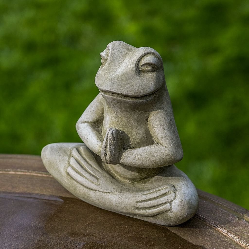 Campania International Meditation Frog Statue - Zen Garden Decor, Outdoor Yoga Sculpture, Feng Shui Home & Office Decoration for Relaxation & Mindfulness
