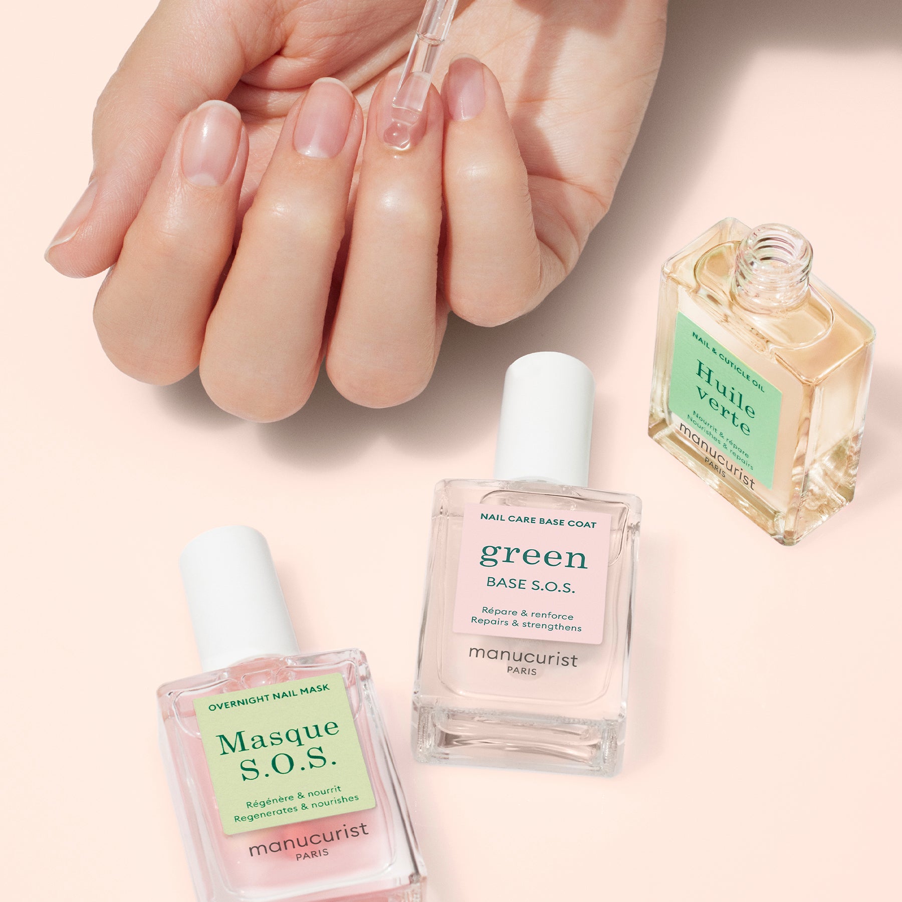 Manucurist Rescue Kit for Damaged Nails - Nail Repair Treatment Set with Strengthening Formula - Perfect for Brittle, Weak, and Peeling Nails at Home or Salon