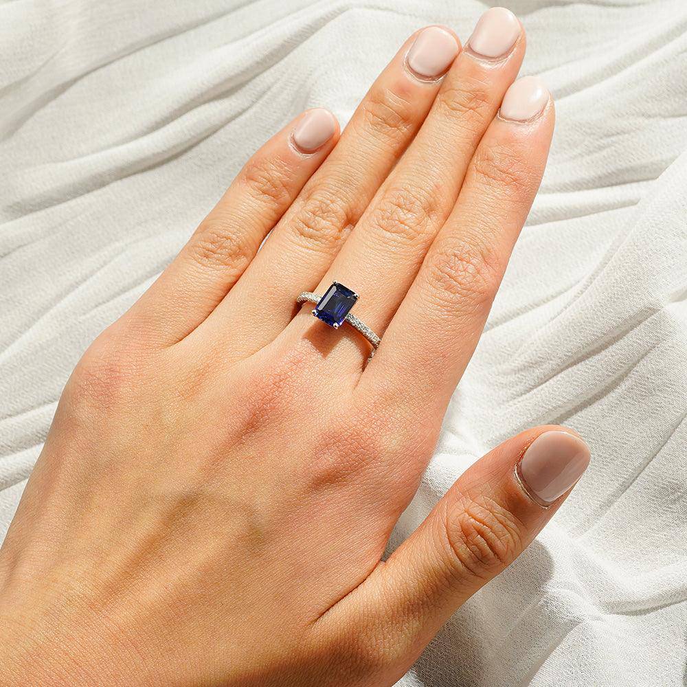 2 CT. Petite Trellis Lab-Grown Sapphire Ring | Elegant Blue Gemstone Jewelry for Women | Perfect for Engagement, Wedding & Anniversary Gifts