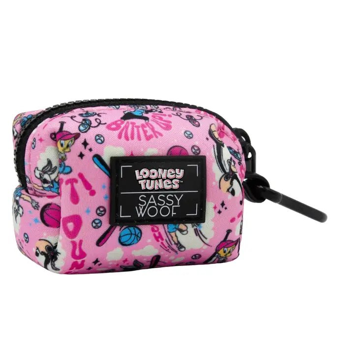 Looney Tunes™ Pink Dog Waste Bag Dispenser - Hands-Free Poop Bag Holder for Walking Pets - Perfect for Dog Park, Hiking & Outdoor Adventures