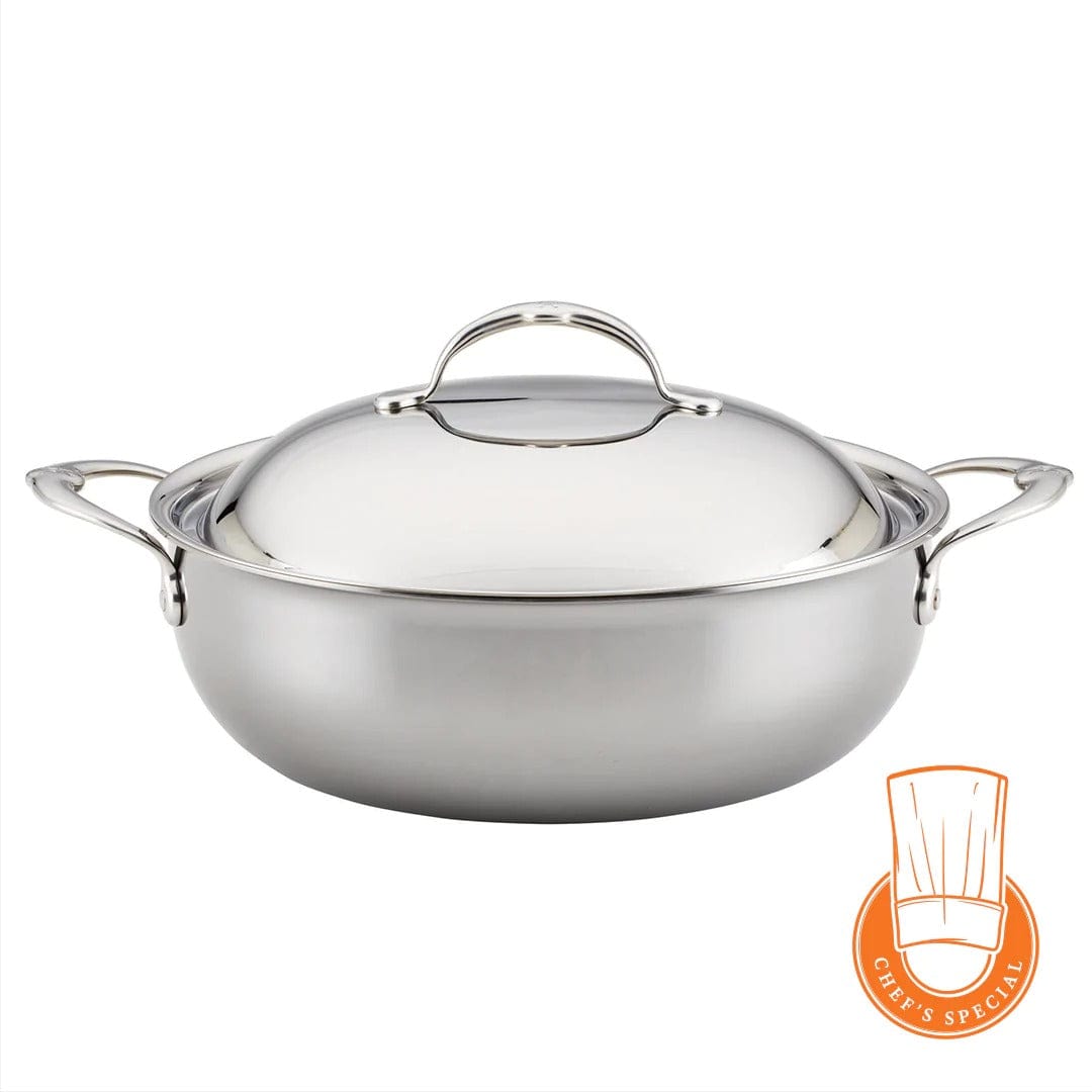 Hestan Nanobond 5-Quart Dutch Oven with Dome Lid - Premium Enameled Cast Iron Cookware for Braising, Baking & Slow Cooking