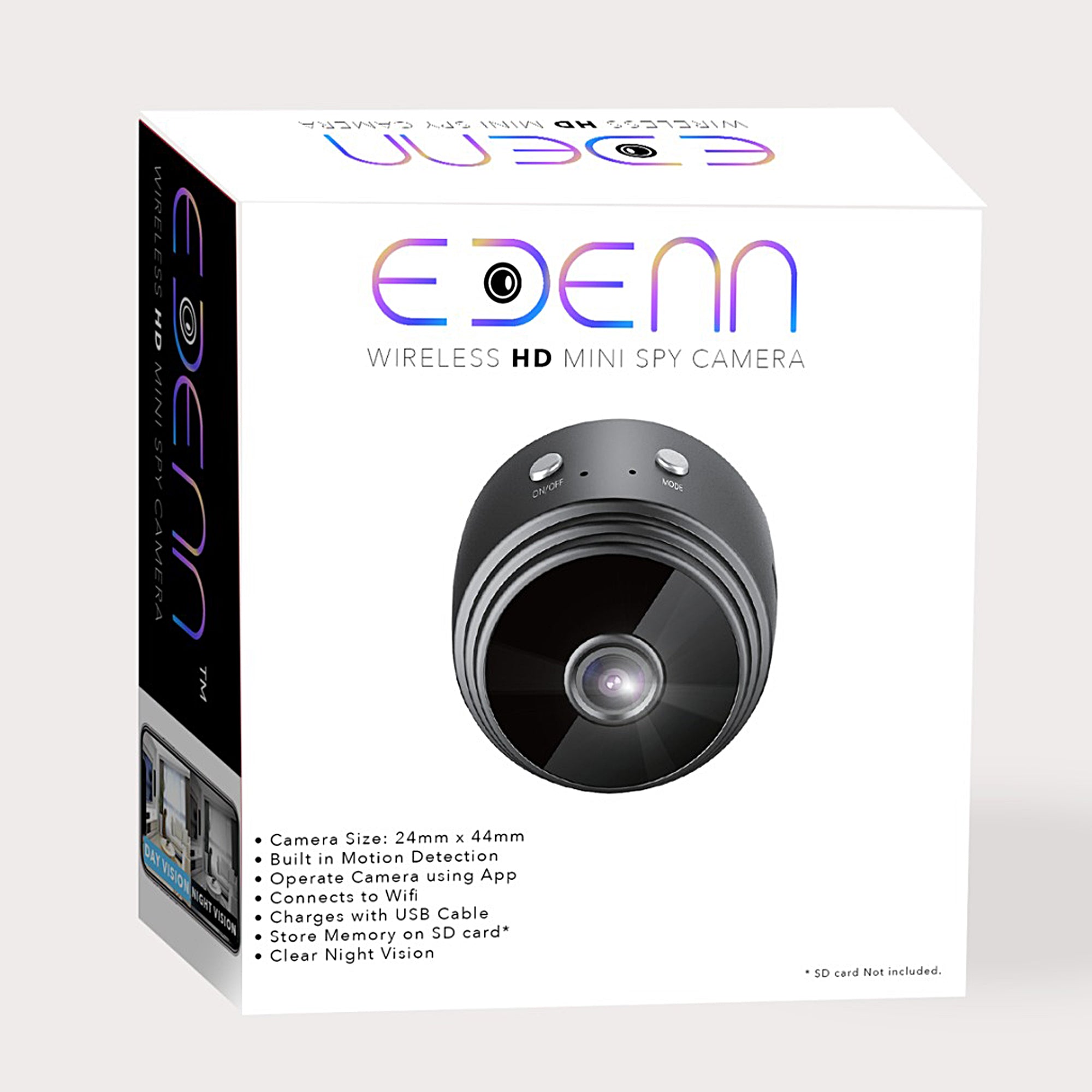 Edenn Mini Camera - 1080P HD Portable Spy Camera with Night Vision, Motion Detection | Perfect for Home Security, Baby Monitoring, Pet Watching & Travel Surveillance
