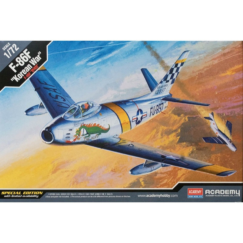 1/72 Scale F-86F Sabre Korean War Fighter Model Kit - Academy 12546 - Perfect for Collectors, History Enthusiasts & Model Builders