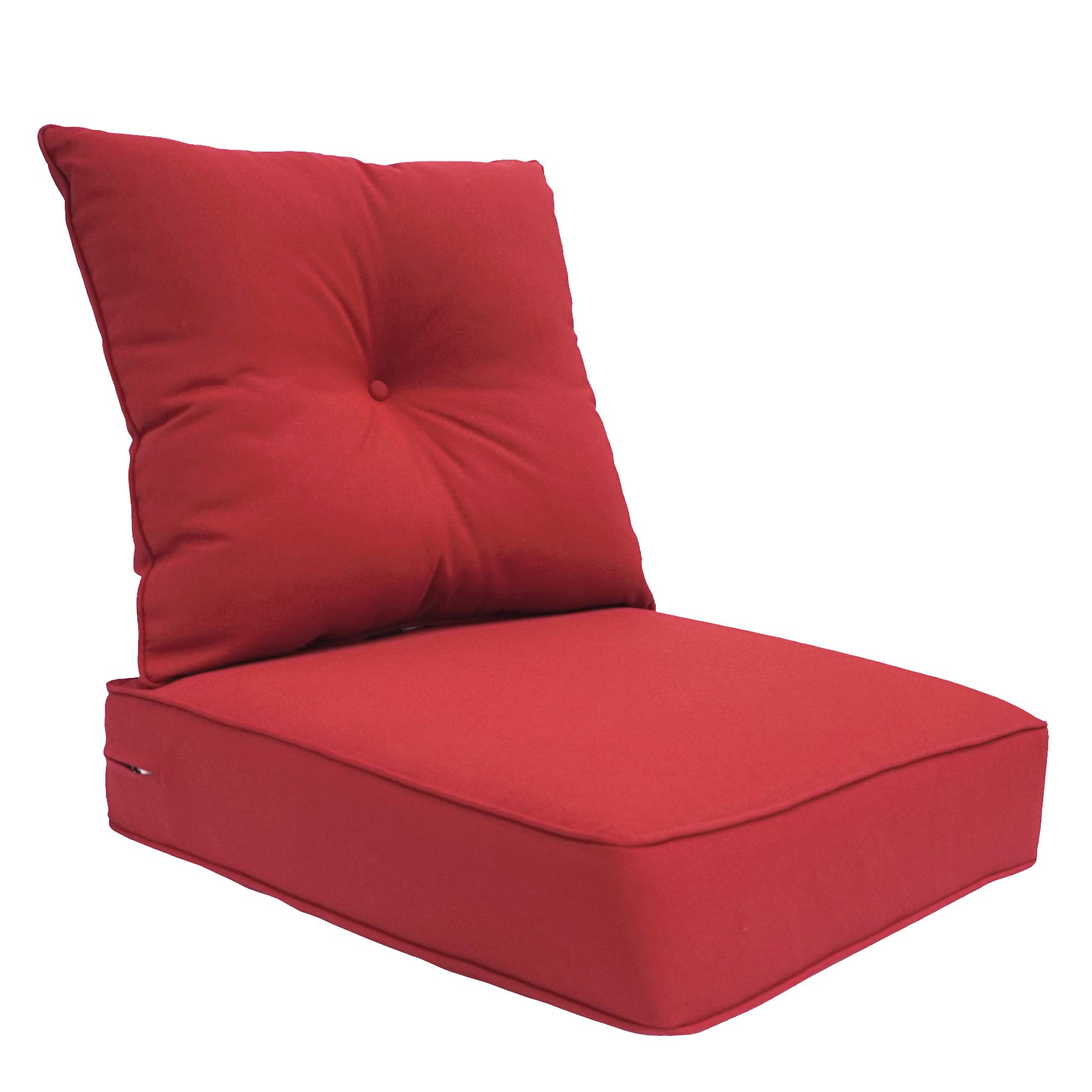 BOSSIMA Indoor/Outdoor Deep Seat Chair Cushion Set - Spring/Summer Seasonal Replacement Cushions (Olefin Bright Red) - Perfect for Patio, Deck, Poolside & Garden Furniture