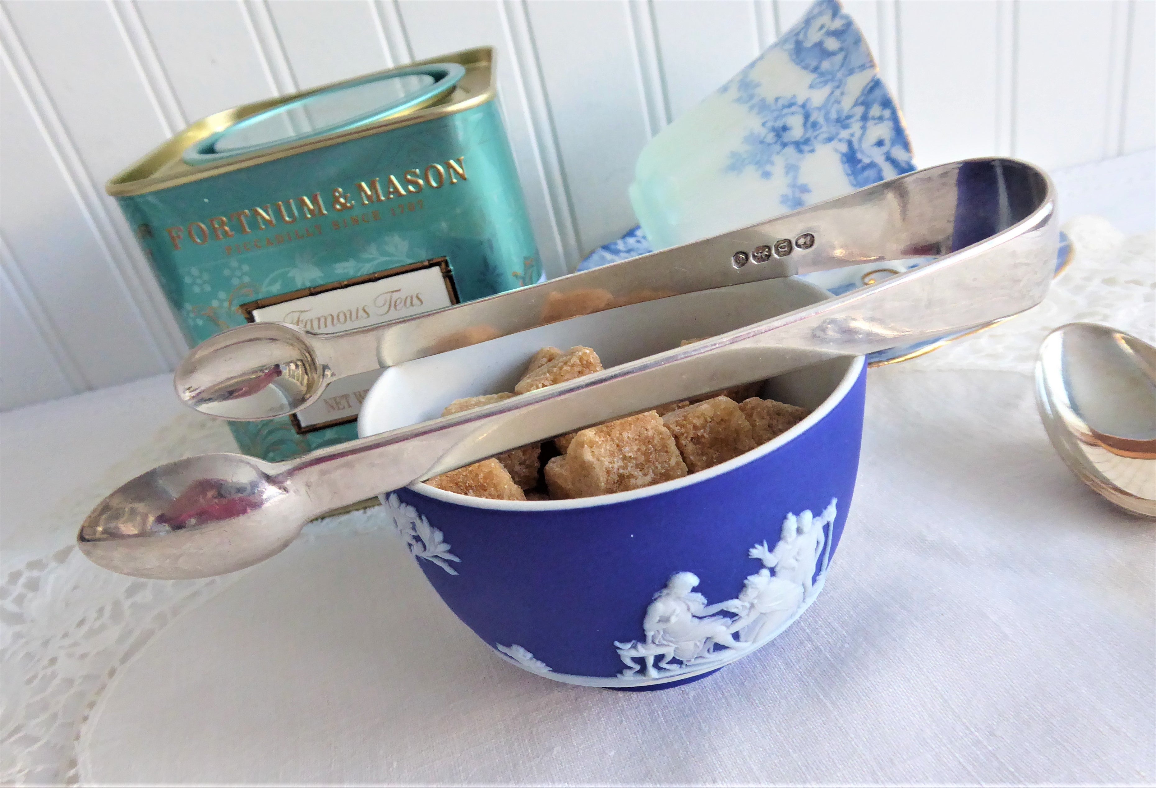 Antique 1828 London Georgian Regency Sterling Silver Sugar Tongs with Hallmark & Initial F - Perfect for Vintage Tea Parties, Afternoon Tea, and Collectible Display