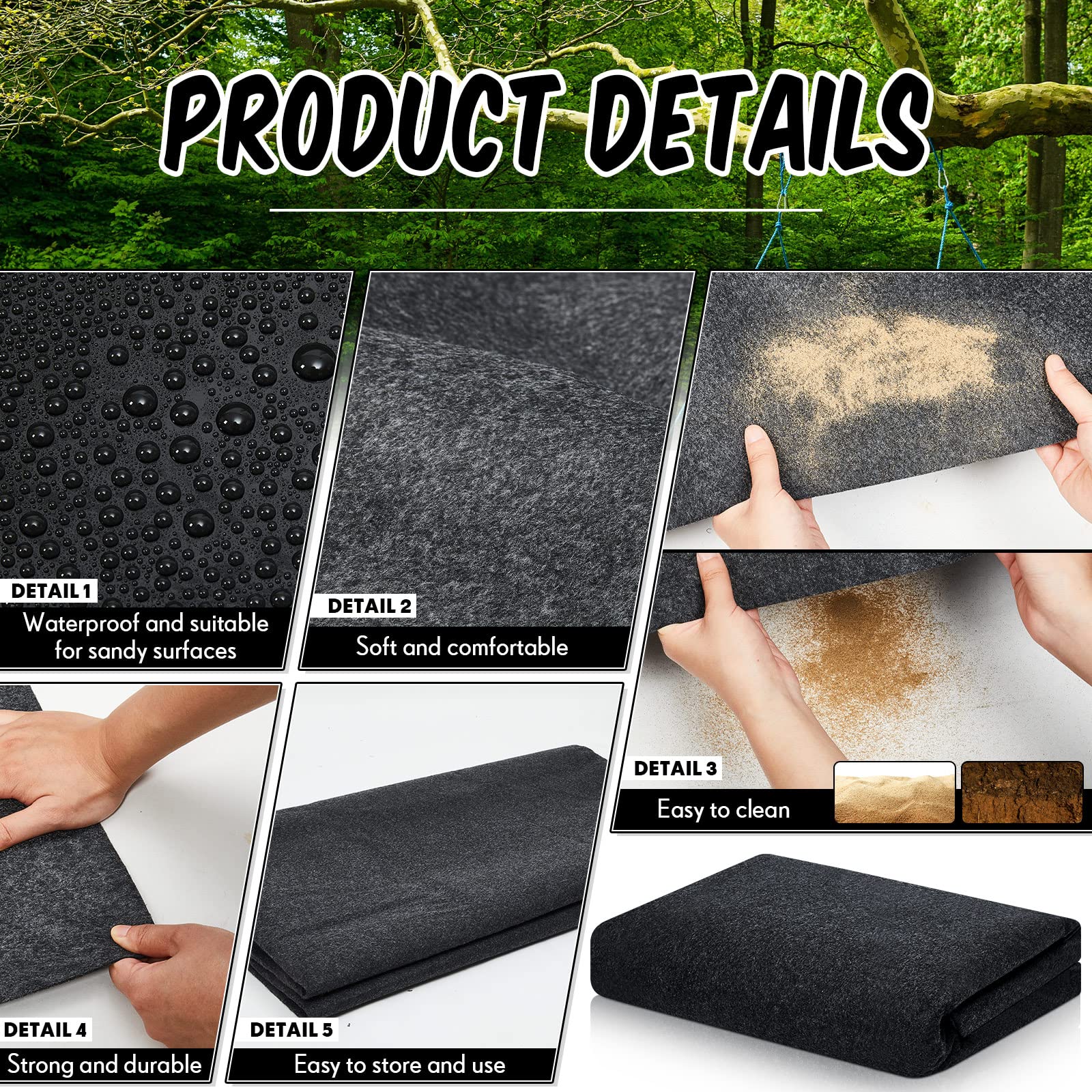 Haull 2-Pack 6x4 ft Waterproof Outdoor Storage Shed Floor Mat - Non-Slip Carport & Patio Furniture Protector for Garages, Decks & Backyards