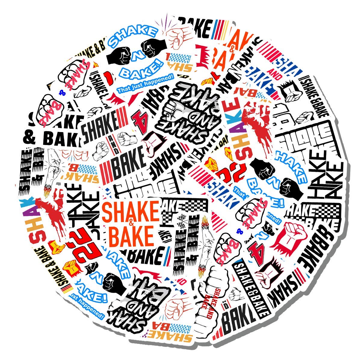 20 PCS Aesthetic Vinyl Stickers - Waterproof Decals for Water Bottles, Laptops, Luggage, Skateboards & DIY Scrapbooking - Colorful Shake & Bake Design for Home, Office & School Decor