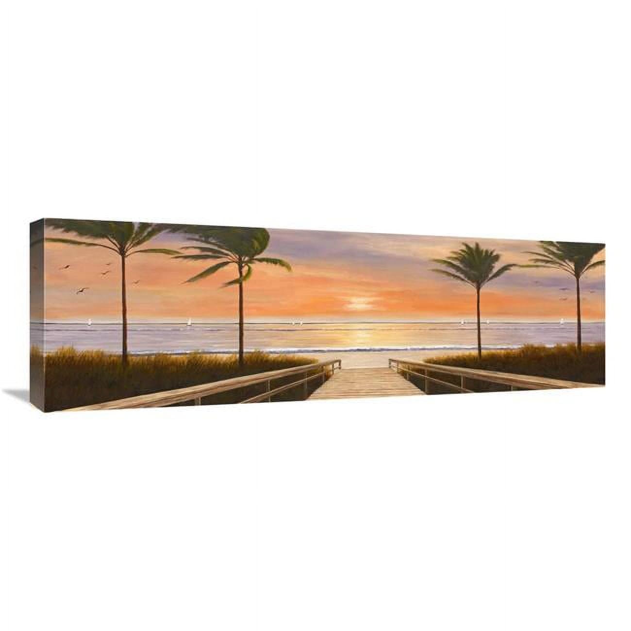 Diane Romanello 12x36 Inch Beach Winds Art Print - Coastal Wall Decor for Living Room, Bedroom & Office - Ocean Themed Landscape Painting