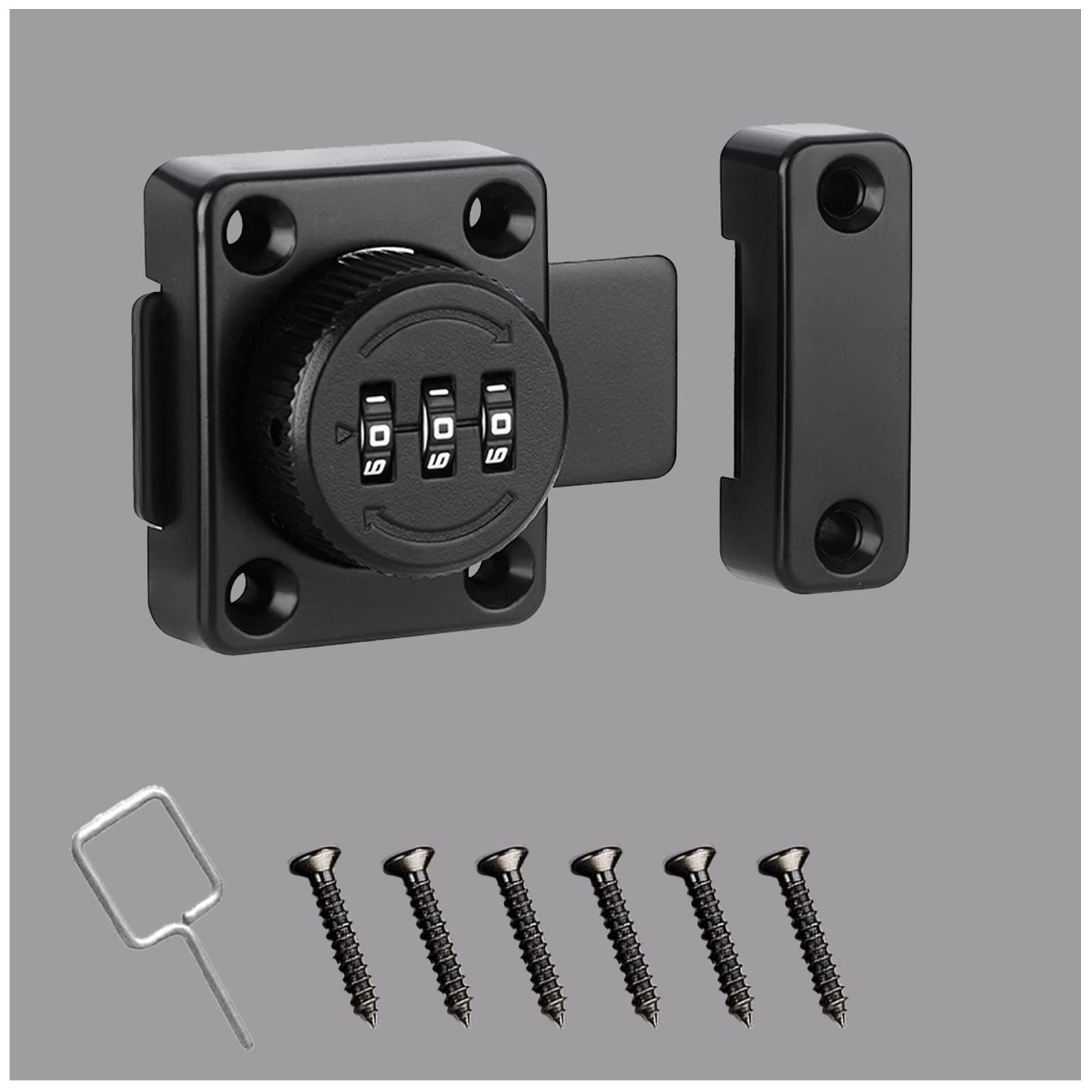 Keyless Combination Lock Bolt for Cabinet Door - 3-Digit Code Security Lock for File Cabinets, Safes & Drawers | Protect Valuables, Confidential Documents & Personal Privacy | Ideal for Home, Office & Storage Security