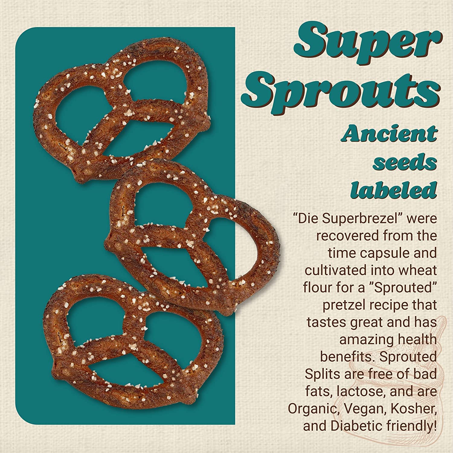 Organic Sprouted Pretzels Snacks - Non-GMO, OU Kosher Certified, No Artificial Flavors - 8oz Bags (Pack of 3) | Healthy Homestyle Baked Treat for Lunchboxes, Parties & On-the-Go Snacking
