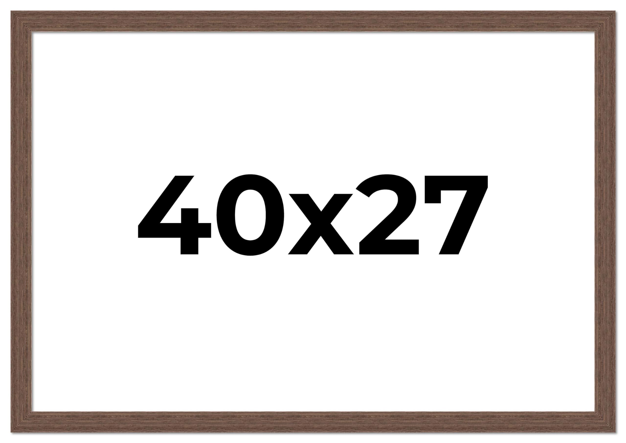40x27 Inch Rustic Brown Farmhouse Picture Frame - Solid Wood Barnwood Style with 1.5