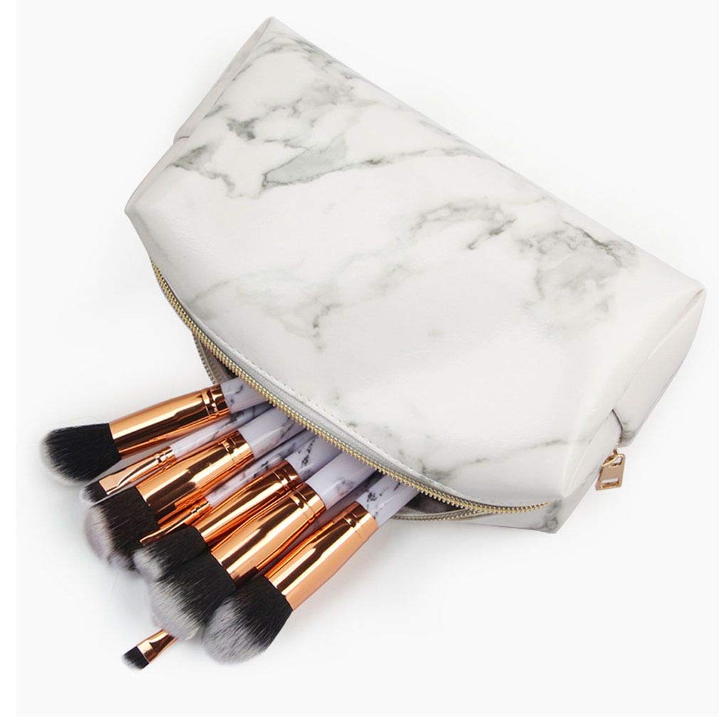ASWER 3Pcs Marble Makeup Bags - Waterproof Travel Cosmetic Organizer for Women & Girls | Perfect for Toiletries, Makeup Storage & Travel Essentials (Home, Gym, Vacation)