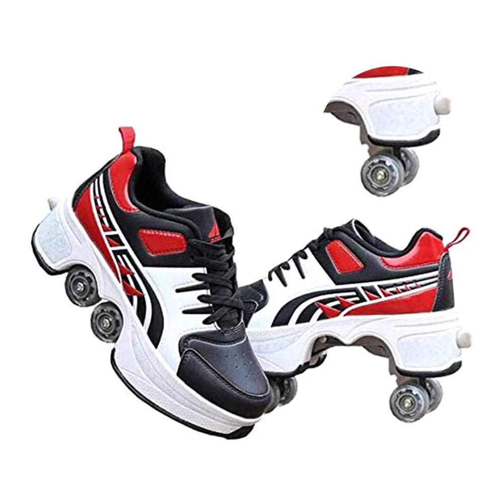 MLyzhe Deformation Roller Shoes for Men Women Kids - Automatic Walking Shoes with Double-Row Deform Wheels, Inline Skates for Indoor Outdoor Sports & Fitness Activities