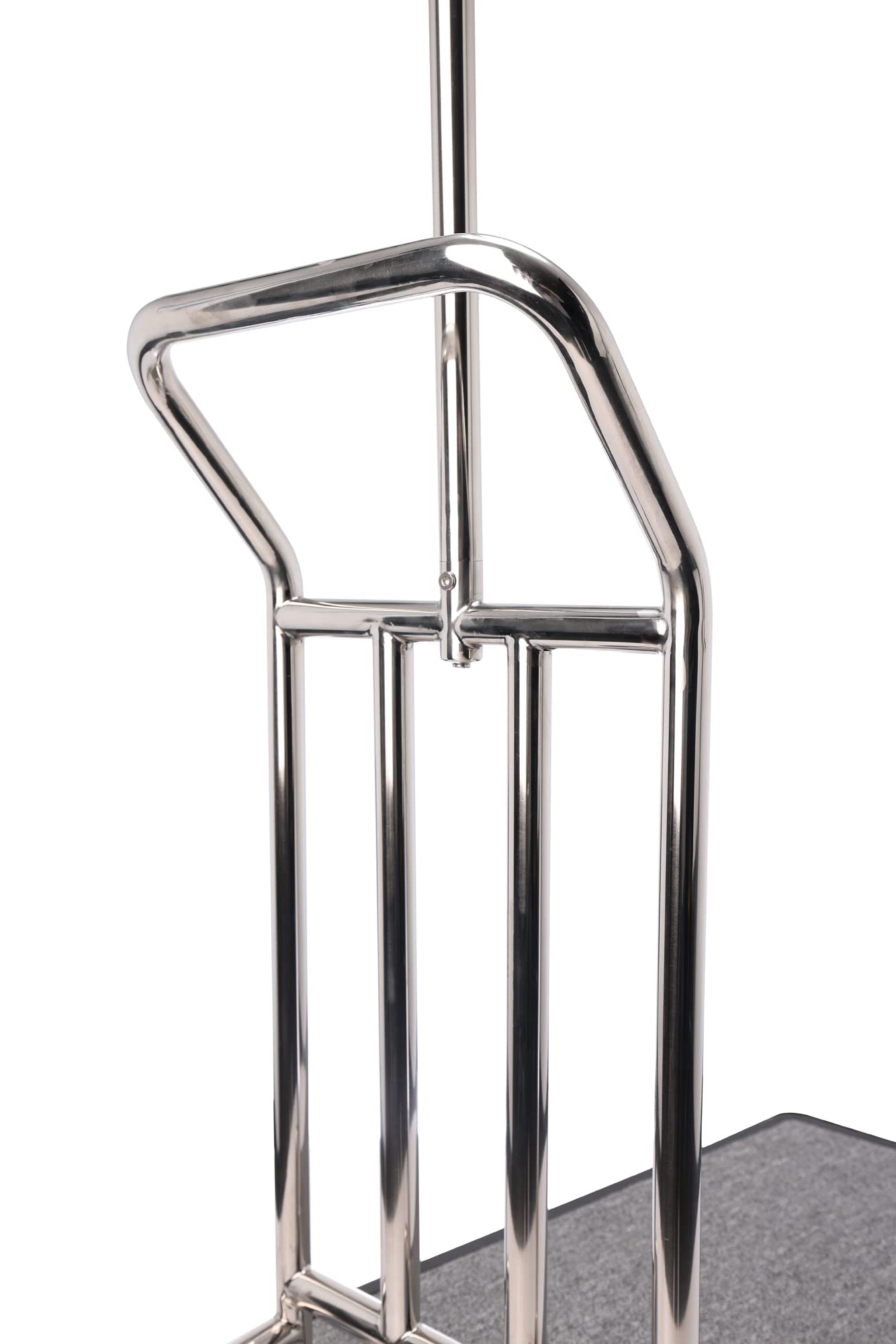 Value Valet Single Nesting Luggage Cart - Lightweight Stainless Steel Trolley with 3 Wheels - Portable Bellman Travel Cart for Hotels, Condos & Convention Centers - 300 lb Capacity - Perfect for Airport, Cruise & Business Travel