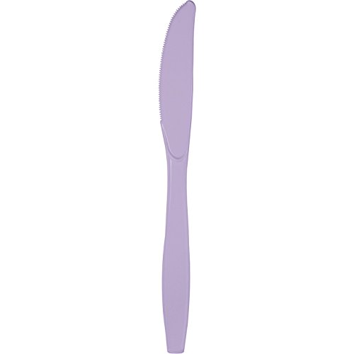 288-Pack Purple Reusable Plastic Party Knives 7.5 Inch - Bulk Disposable Cutlery for Birthday, Wedding, Picnic & Outdoor Events