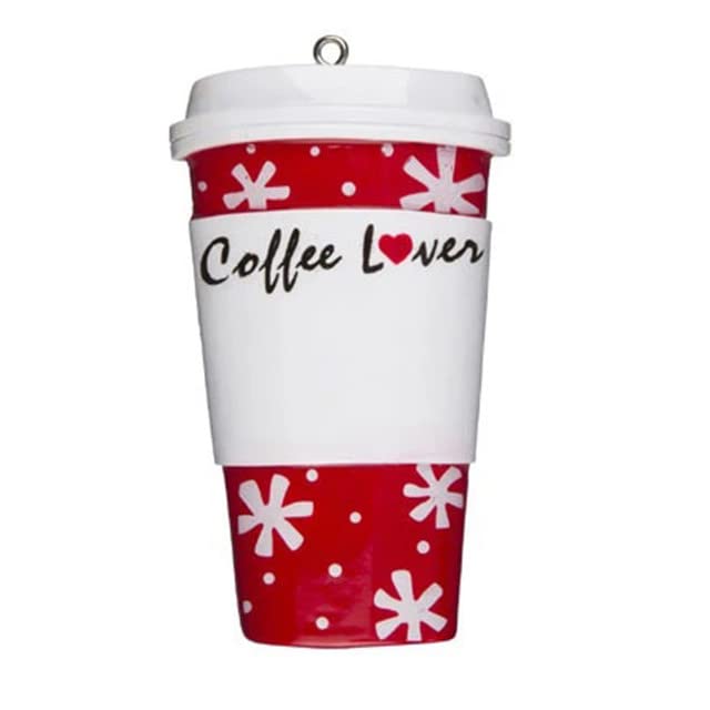 Personalized Coffee Lover Ornament - Custom Engraved Coffee Addict Gift, Unique Coffee Cup Decor for Christmas 2023 | Perfect for Home, Office & Coffee Shop Decorations
