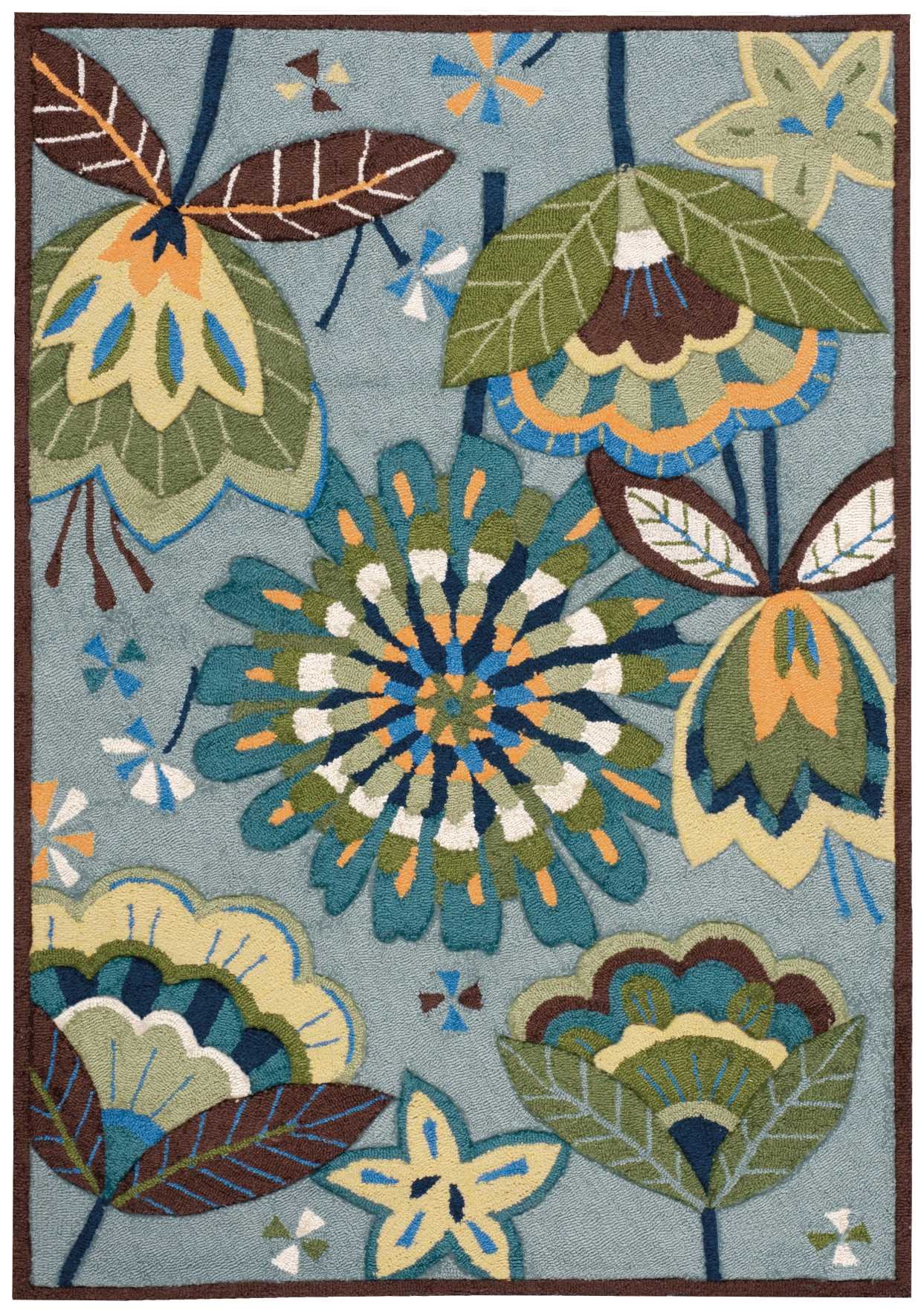 Nourison Fantasy Floral Aqua 3'6