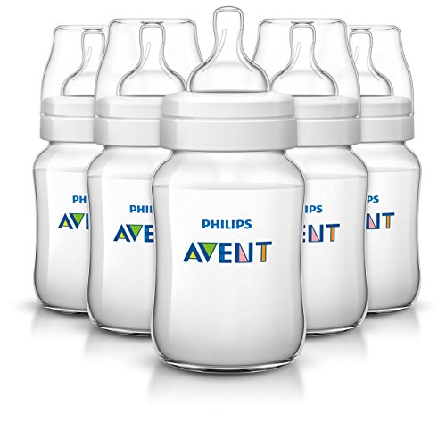 Philips Avent Classic Plus Baby Bottles, 9 Ounce (5 Pack) - BPA-Free, Anti-Colic, Natural Feeding - Perfect for Newborns, Infants & Toddlers - Ideal for Breastfeeding, Formula Feeding & On-the-Go Use