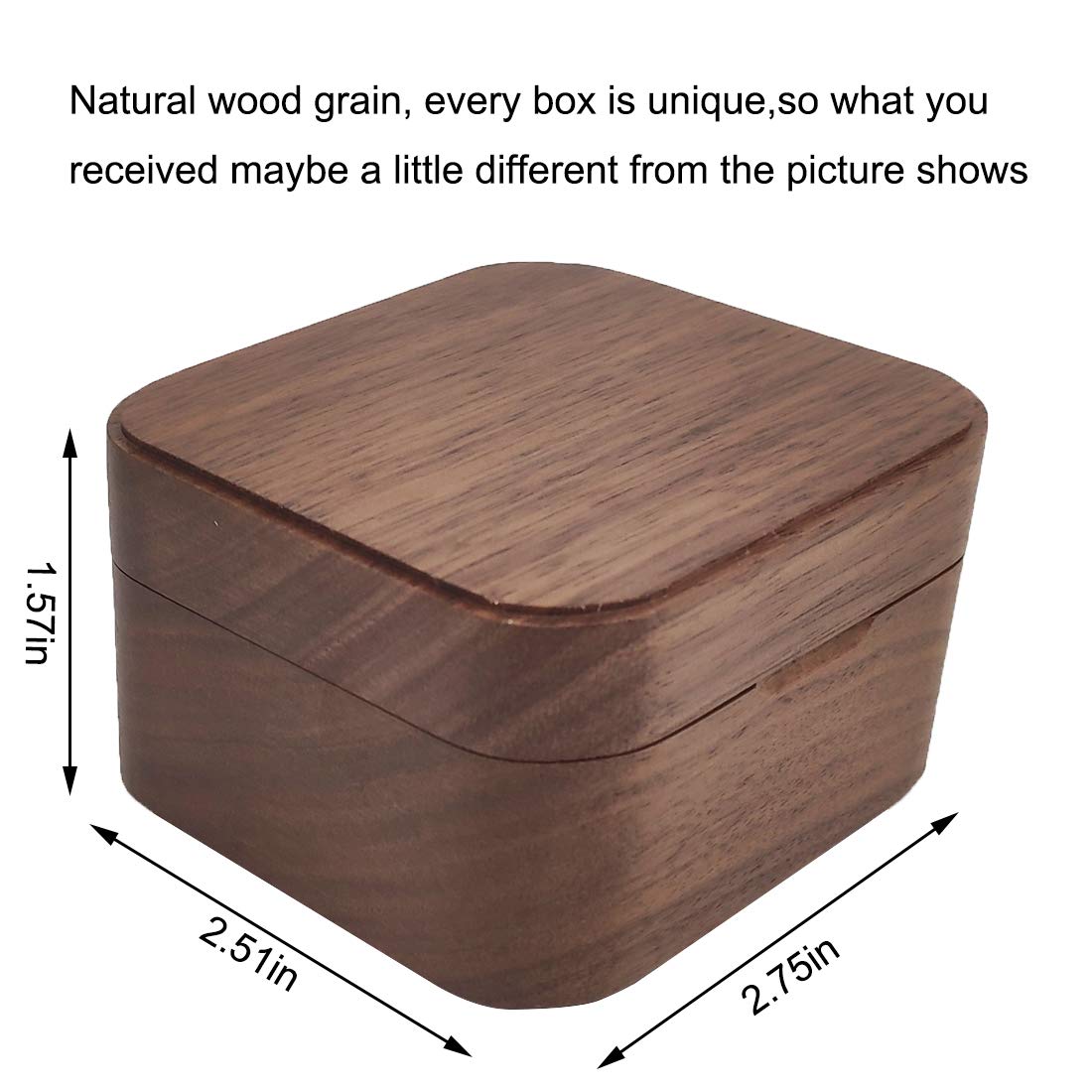 Gbrand Fly Me to The Moon Natural Walnut Wood Music Box - Hand Crank Mini Musical Gift Box for Anniversaries, Weddings & Home Decor