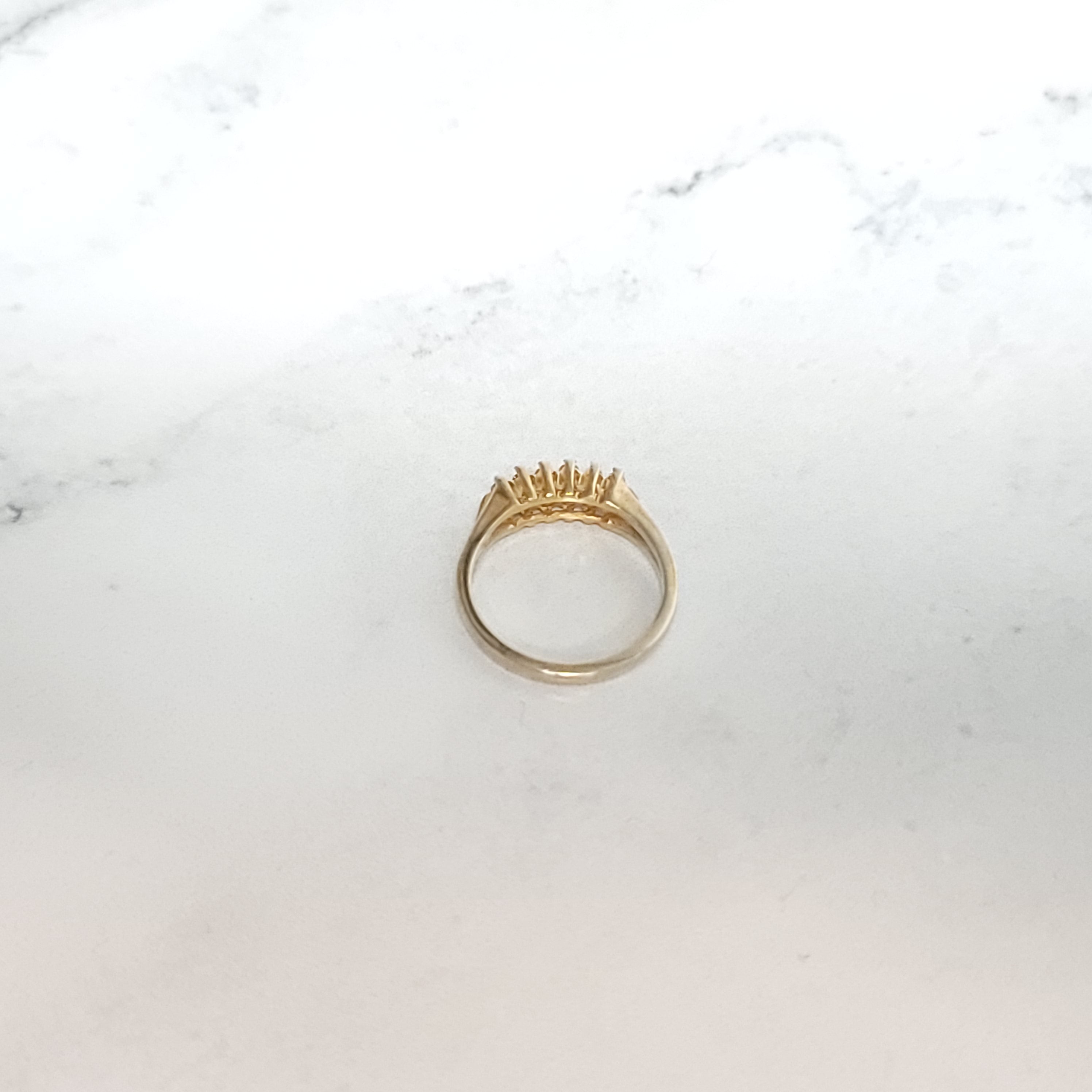 14K Yellow Gold Double Row Prong Diamond Ring 0.34cttw - Elegant Wedding Band, Anniversary Gift for Her, Perfect for Engagement & Special Occasions