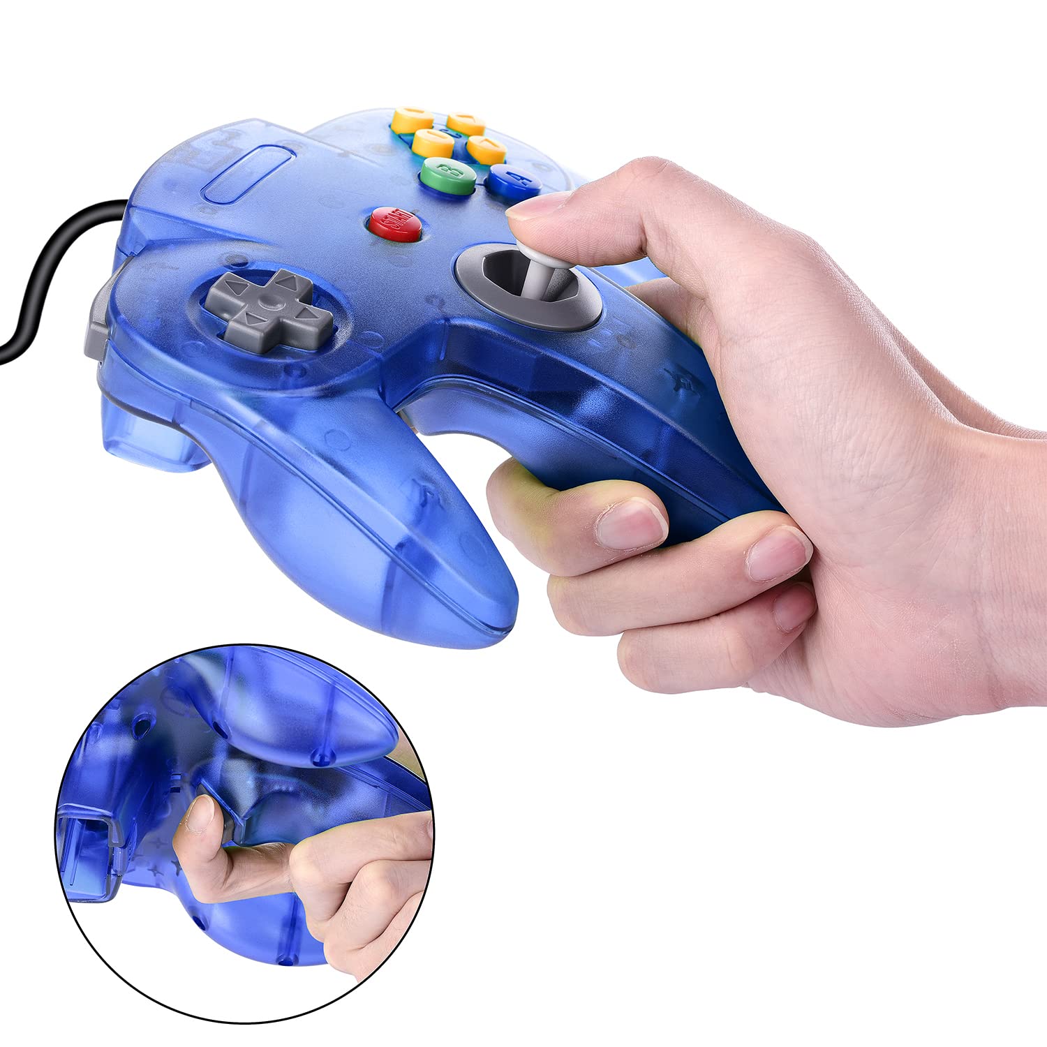 4 Pack USB N64 Controller - Classic Wired 64 Gamepad Joystick for PC, Mac, Raspberry Pi 4 & Windows - Retro Gaming Accessories for Nintendo 64, Super Smash Bros & Mario Kart Players