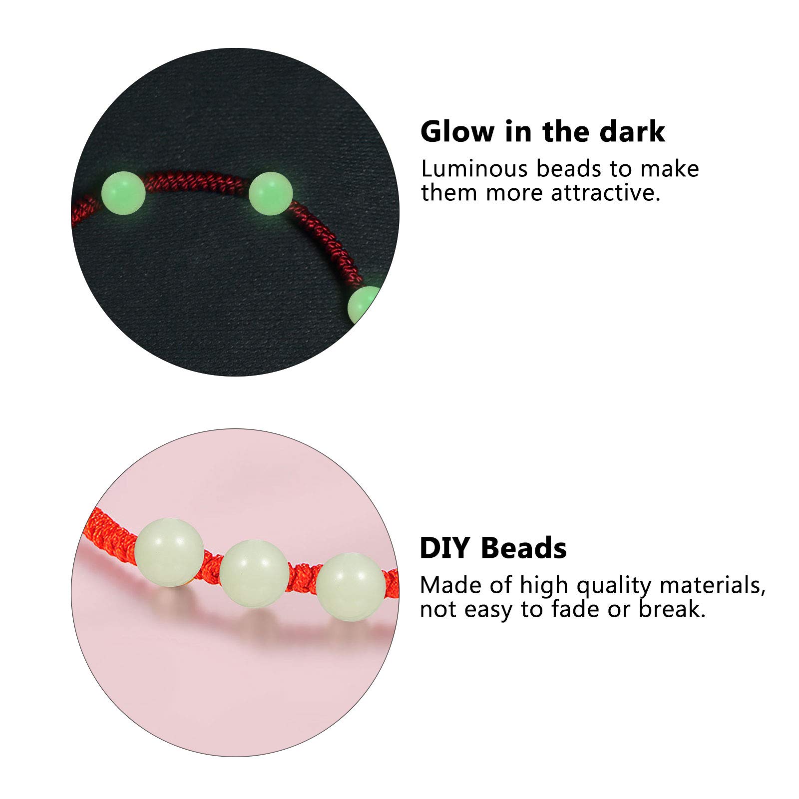 2 Packs 200pcs Glow in The Dark Beads for DIY Bracelet Making - Luminous Jewelry Beads for Necklace, Keychain & Craft Projects - Perfect for Night Parties, Rave Events & Kids Crafts