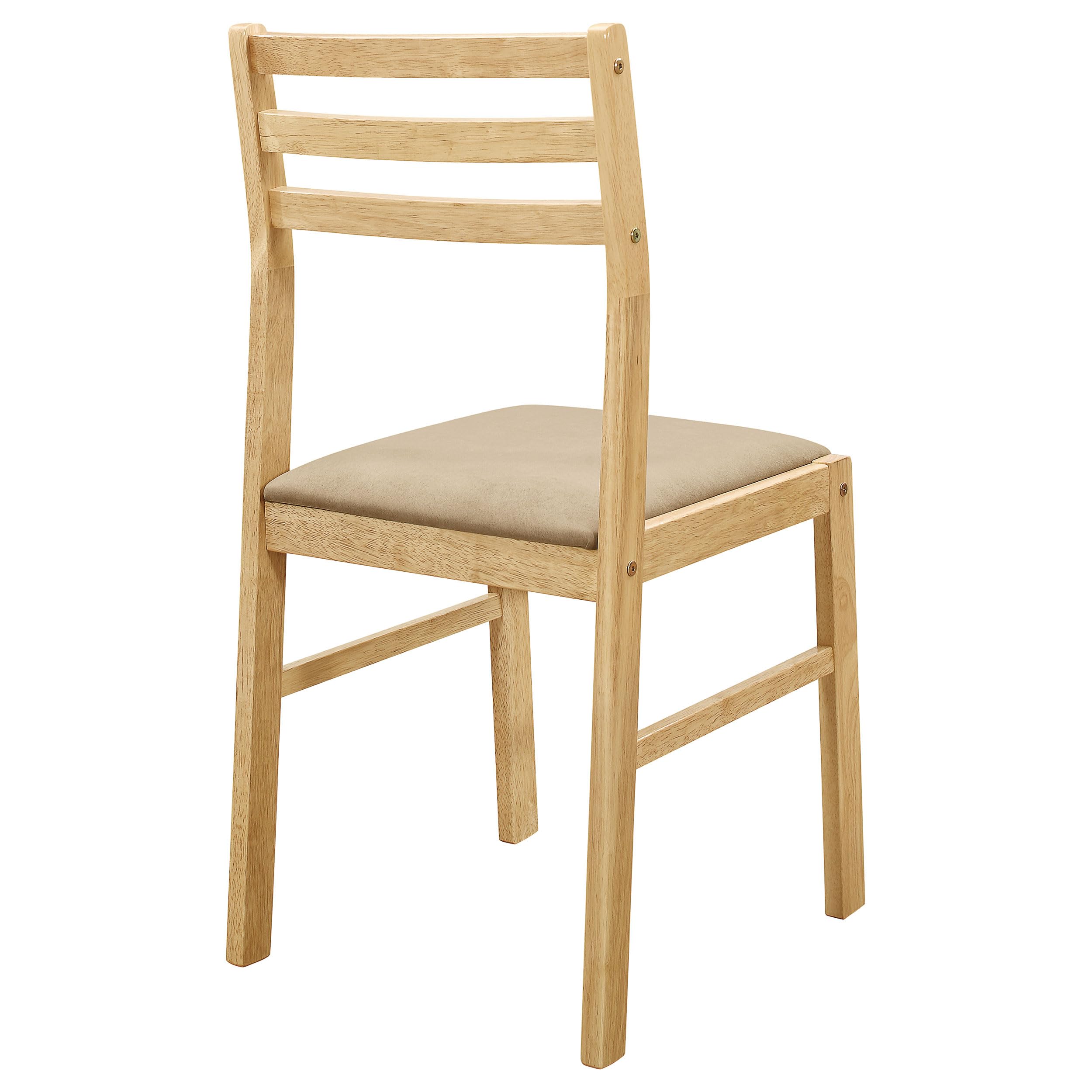 Coaster Home Furnishings 3-Piece Round Wood Dining Set with Drop Leaf Extension Table & Upholstered Ladder Back Chairs - Beige/Natural (130006) | Perfect for Small Spaces, Breakfast Nooks & Cozy Dining Areas