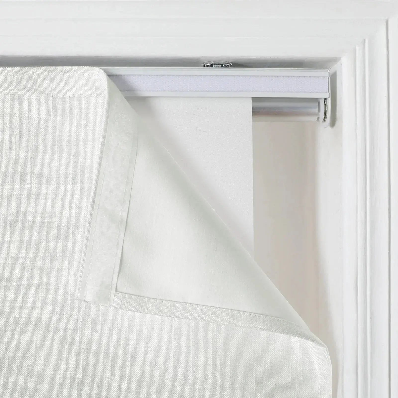 Birkin Velvet Roman Shade - Cordless Window Treatment with Wooden Headrail for Living Room & Bedroom Blackout