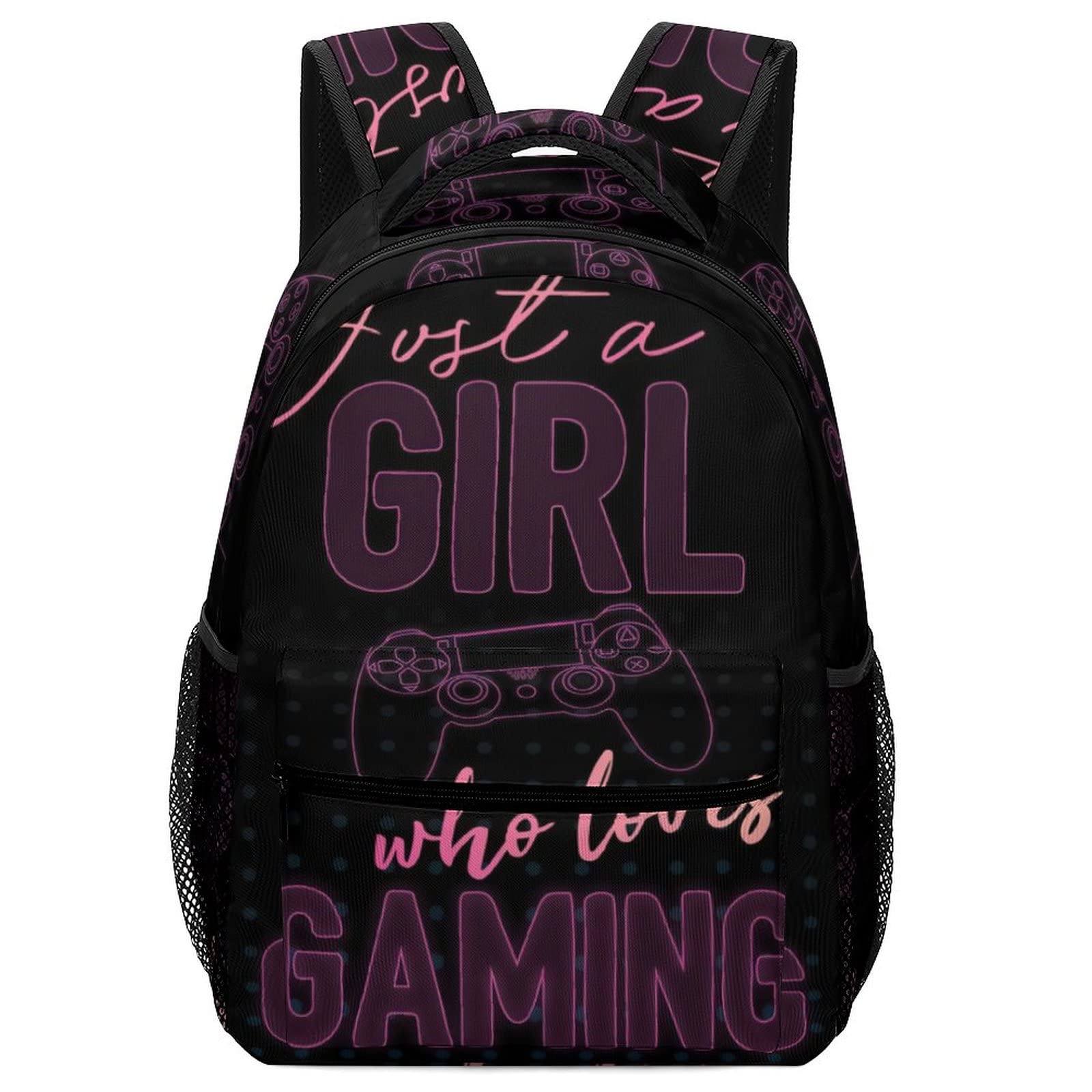 Kazynee Gaming Laptop Backpack for Gamers - Pink Neon Game Controller Design, Durable College School & Travel Backpack - Perfect for Esports Tournaments, LAN Parties & Campus Life