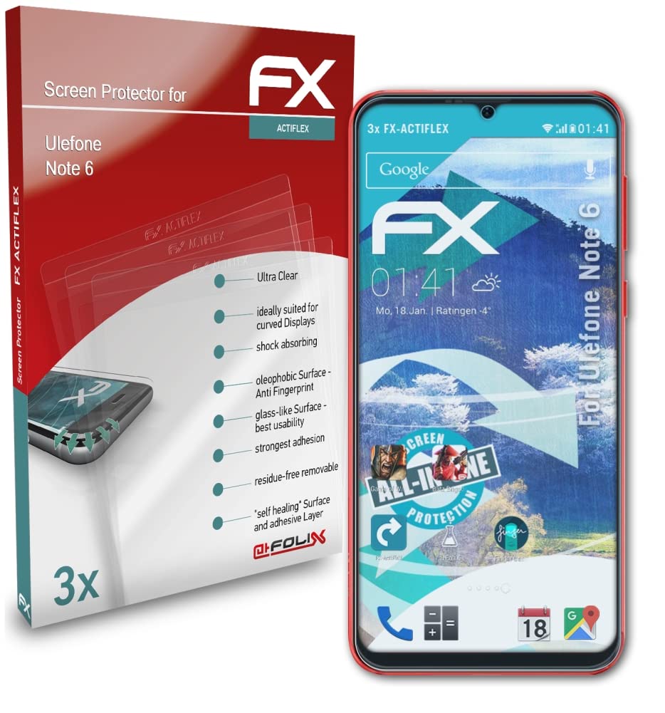 Ulefone Note 6 Screen Protector [3-Pack] - Ultra Clear Flexible HD Film with Anti-Scratch & Bubble-Free Technology - Perfect for Daily Use, Gaming, and Outdoor Activities