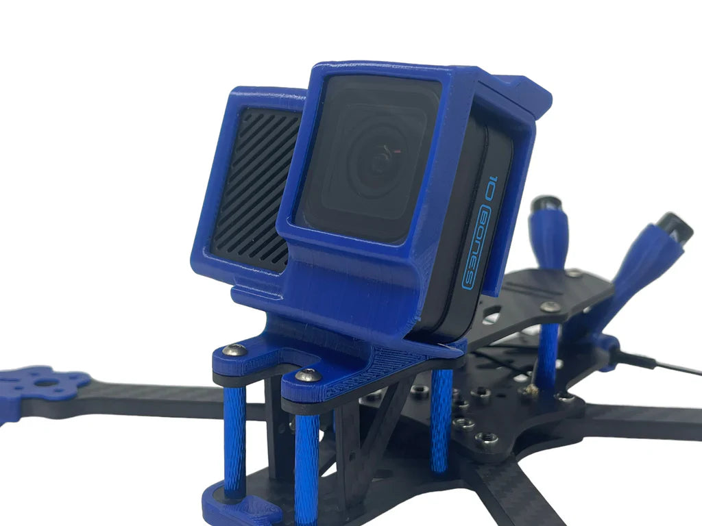 Brain3D GoPro Hero 10 Bones Mount - Compatible with OG Vannystyle Frame & DJI O3 Upgrade - Adjustable Color & Angle - Perfect for FPV Drones, Action Cameras, and Aerial Photography