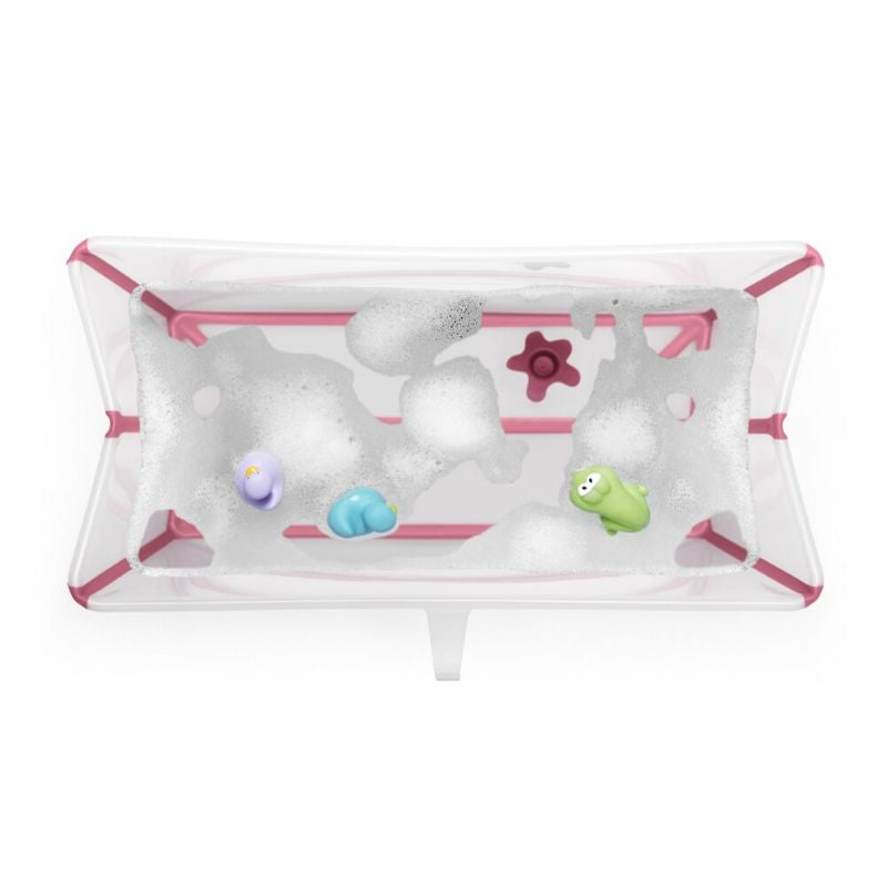FlexiBath Baby Bathtub with Heat Sensing Plug - Safe & Portable Foldable Infant Bath Tub for Newborns - Perfect for Home, Travel & Outdoor Use