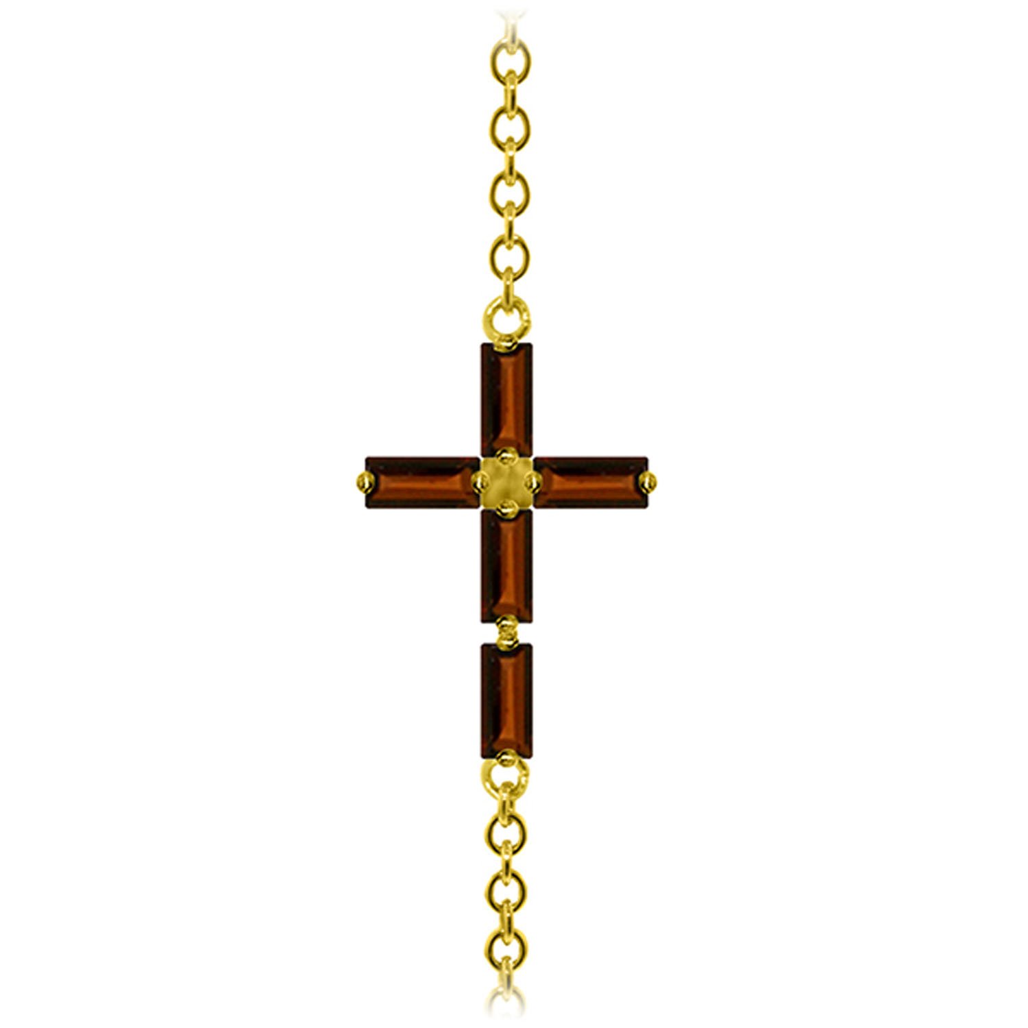 1.15 Carat 14K Solid Gold Horizontal Cross Garnet Bracelet - GG Galaxy Gold Collection | Elegant Jewelry for Women, Perfect Gift for Christmas, Birthday & Anniversary