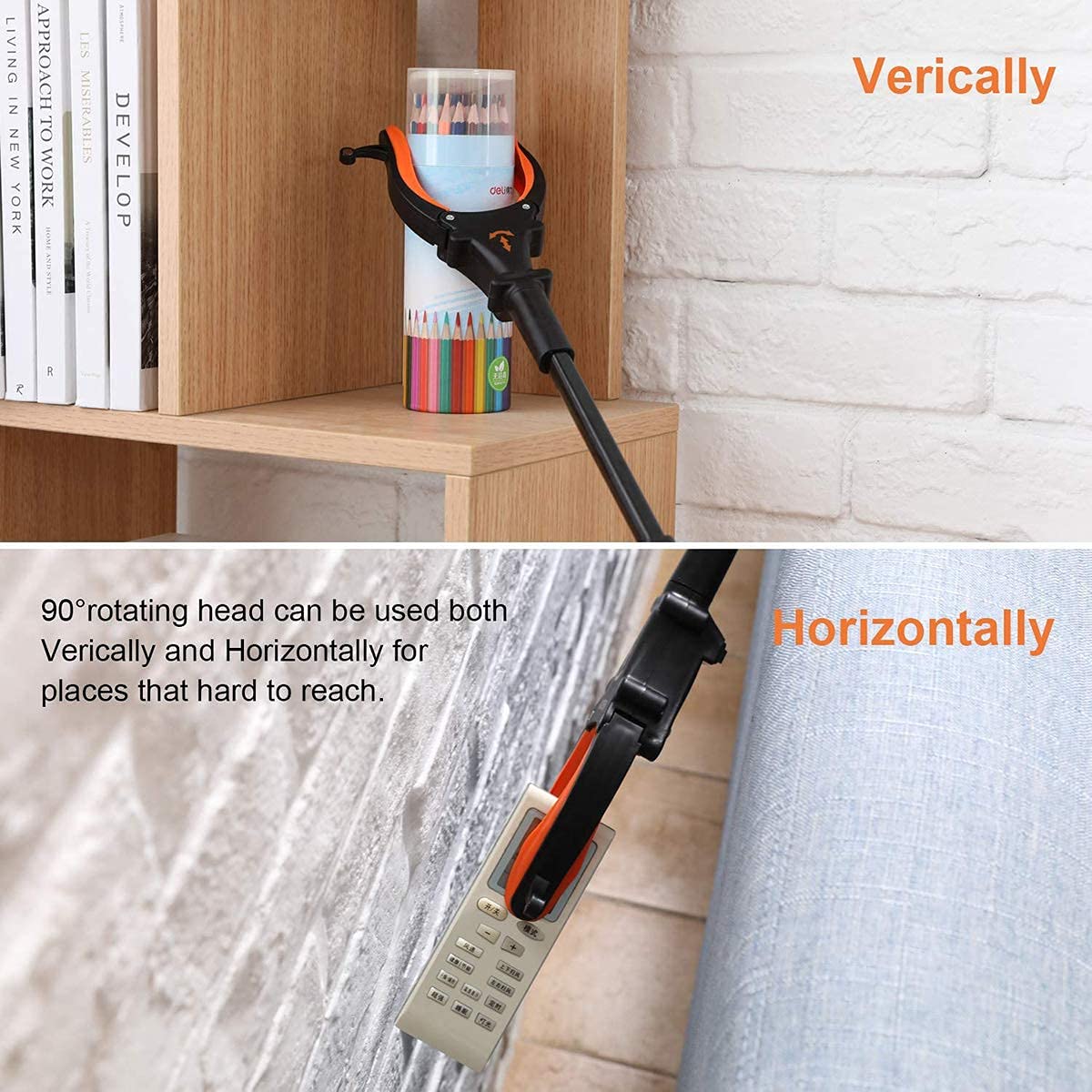 **Foldable Litter Picker for Adults - 80cm Lightweight Trash Grabber with 90° Rotating Head, Anti-Slip Jaw & Magnetic Hook - Ergonomic Rubber Grip for Comfort - Perfect for Park Cleanup, Beach Trash Pickup & Home Use**