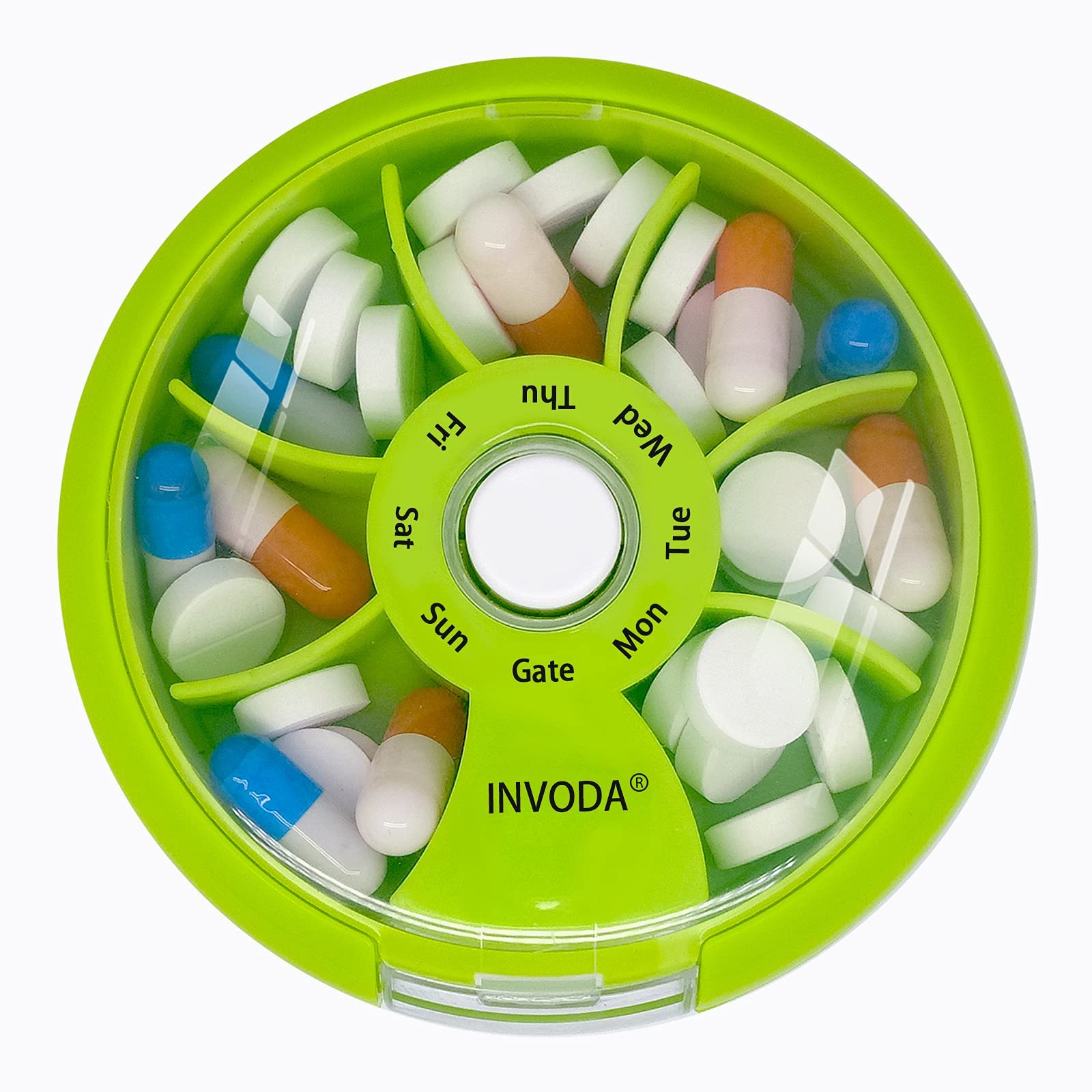 7-Day Weekly Pill Organizer with 7 Compartments - Portable Travel Pill Box for Vitamins, Fish Oil & Daily Supplements - Perfect for Home, Office & Travel Use