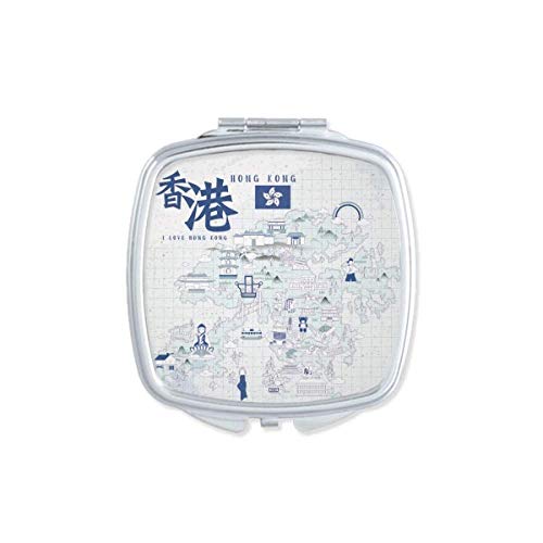 Portable Compact Double-Sided Makeup Mirror - Hong Kong Famous Points China Design | Travel, Home, Office & Vanity Use