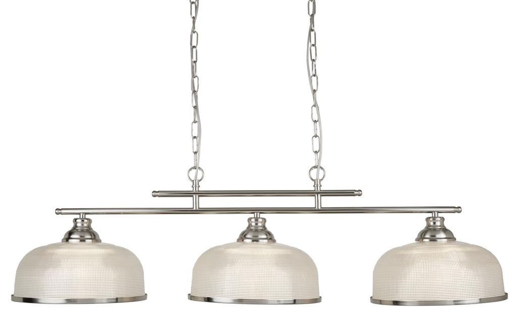 Bistro 2/3Lt Kitchen Light Fixture - Satin Silver/Antique Brass Finish - Modern Pendant Lighting for Dining Room, Island, Bar & Restaurant Decor