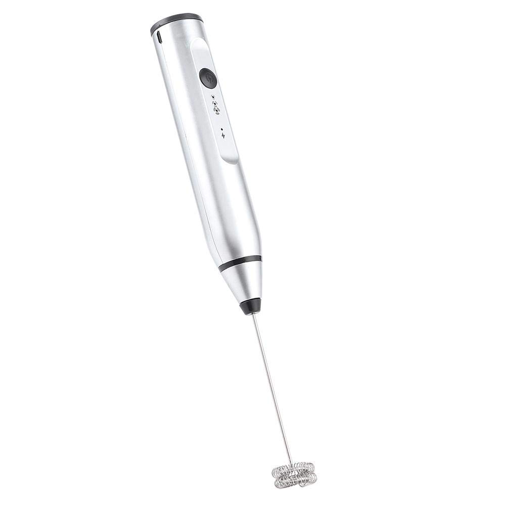 Rechargeable Electric Hand Mixer & Frother - 3 Speed Settings, Silver - Perfect for Baking, Whipping Cream & Making Lattes at Home