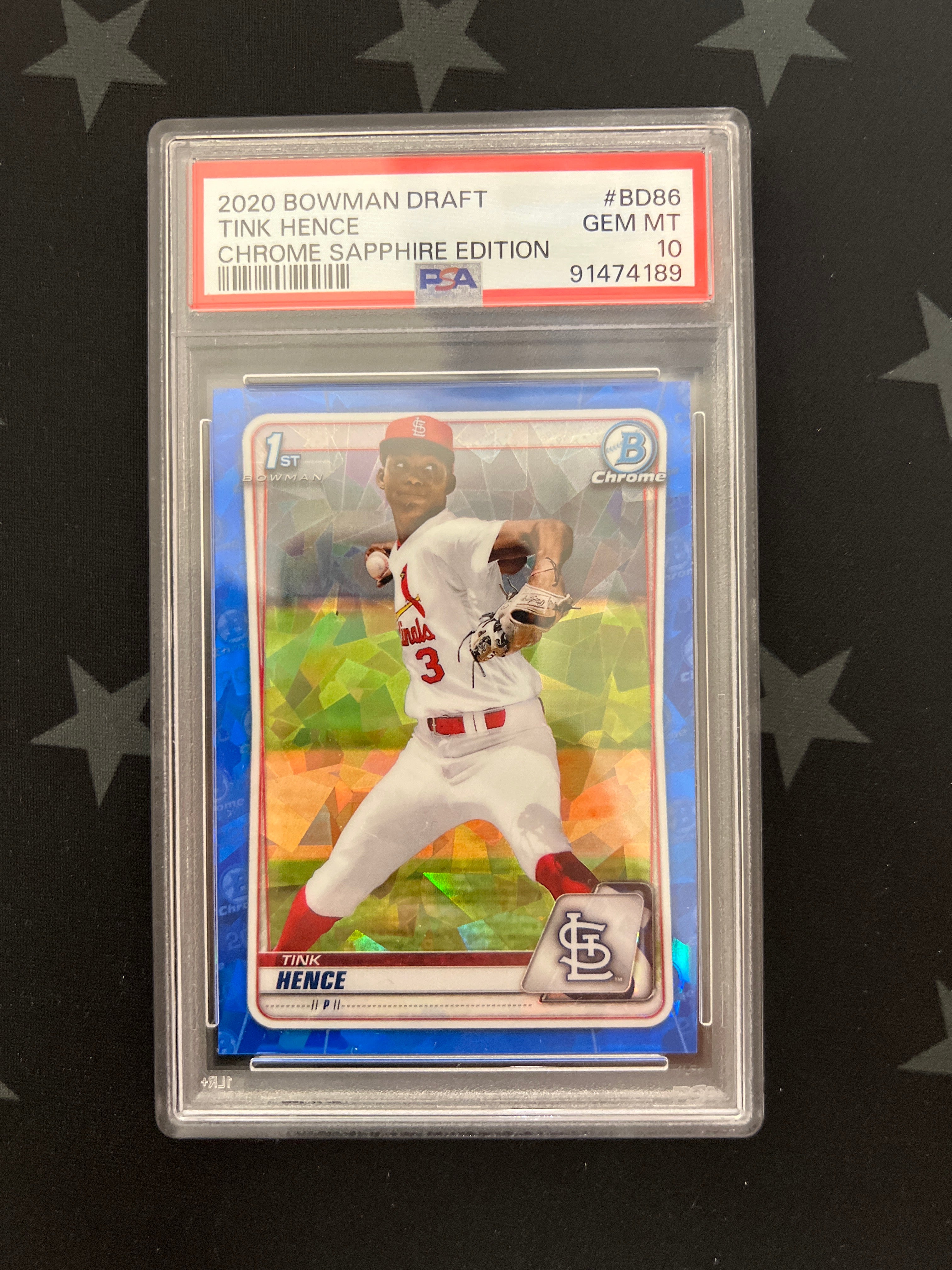 2020 Bowman Draft Tink Hence 1st Bowman Chrome Sapphire Edition Baseball Card - GEM MINT PSA 10 Graded - Perfect for Collectors & Investment - Display in Home, Office or Sports Memorabilia Collection