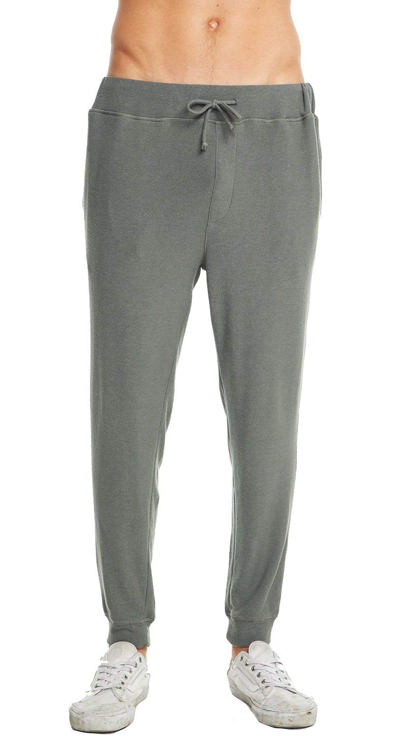 CHASER LA Men's Drawstring Jogger Knit Pants - Comfortable Casual Sweatpants for Lounge, Workout & Travel - Safari Green