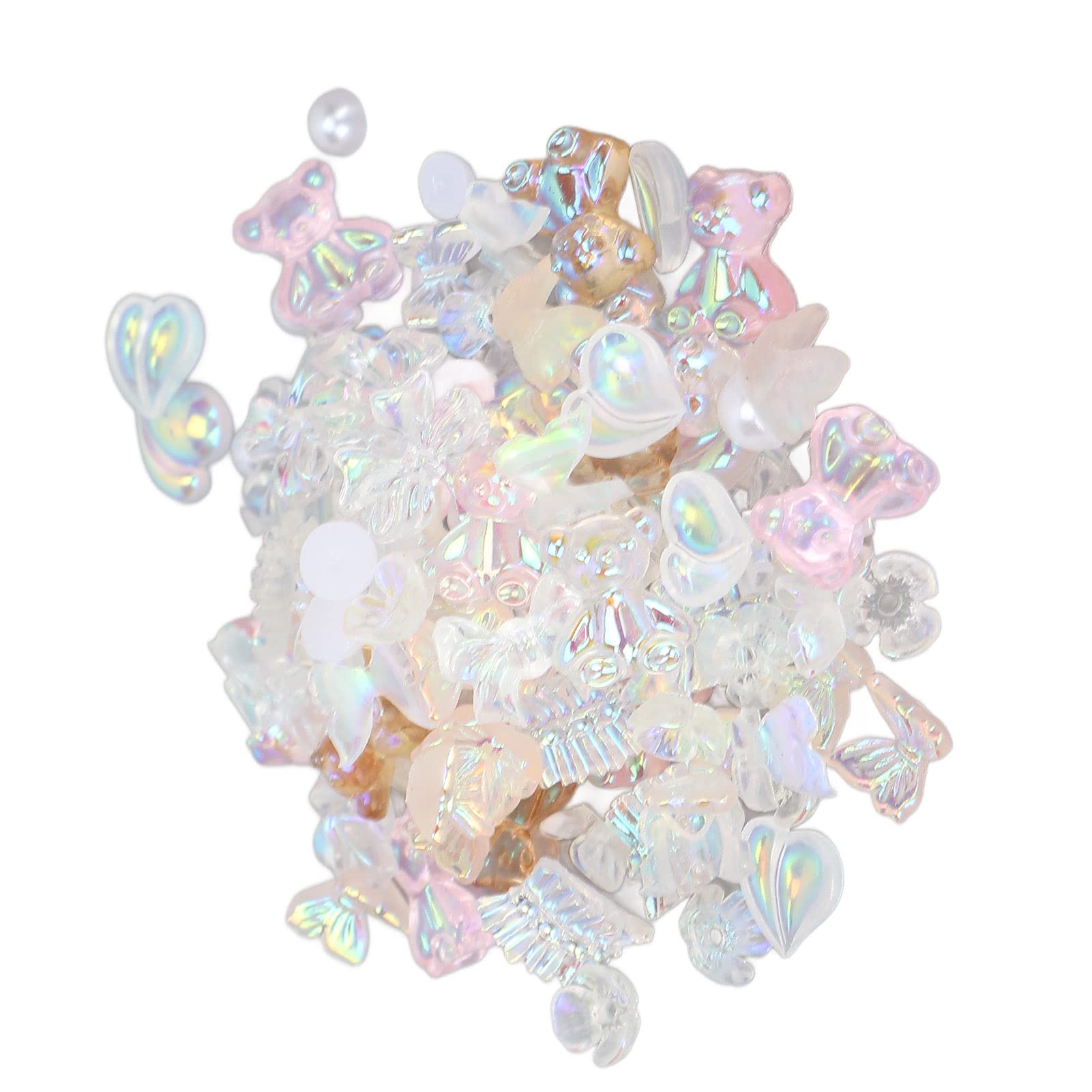 Cute Shiny Bow Bear Nail Resin Decorations - Delicate 3D Nail Art Charms for Manicure, DIY Nail Design - Perfect for Home Nail Salon & Professional Nail Artists (Set of 12) - Ideal for Wedding, Party Nails & Gift Giving