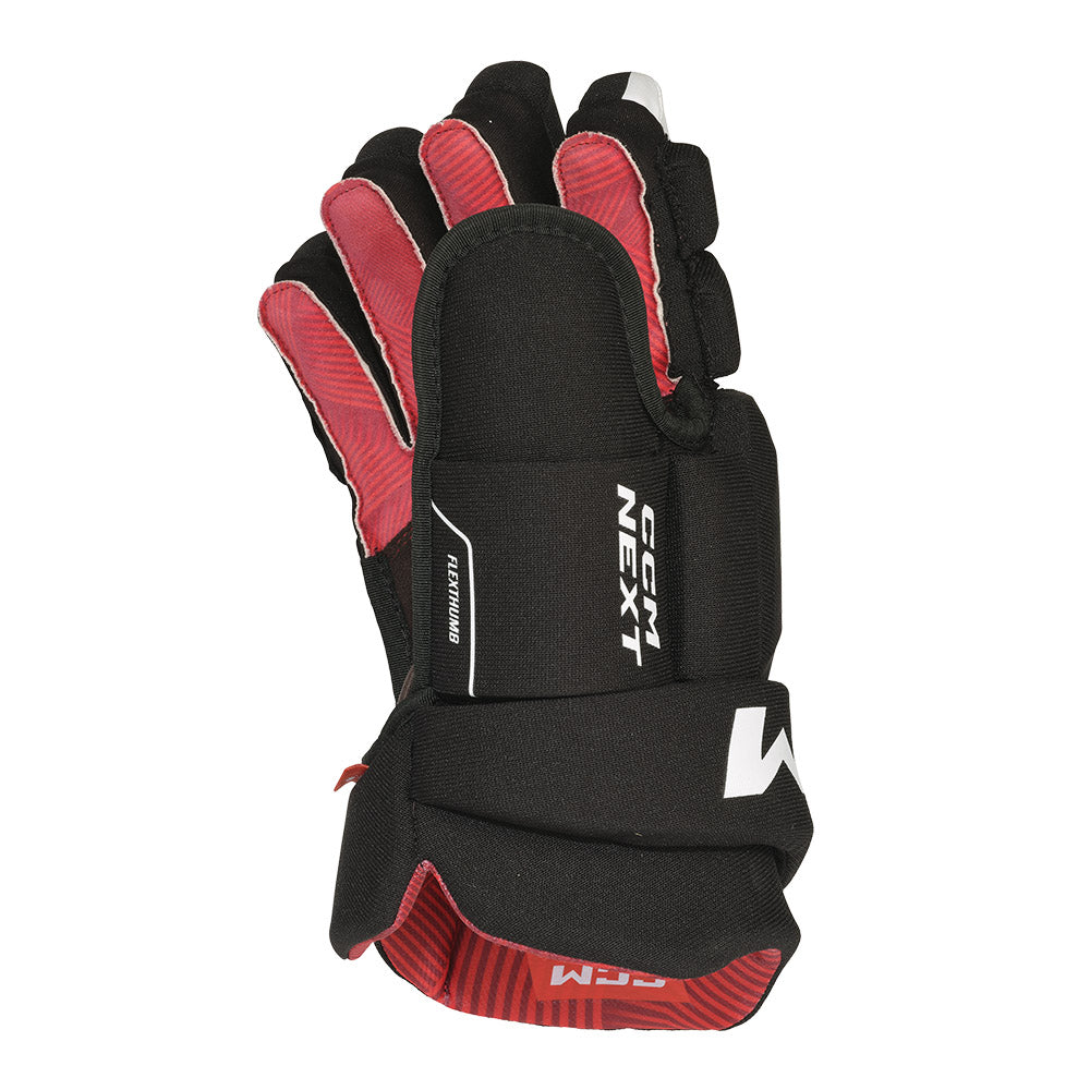 CCM Next Junior Ice Hockey Gloves - Youth Protective Hockey Gloves for Boys & Girls - Perfect for Ice Skating, Hockey Practice & Games