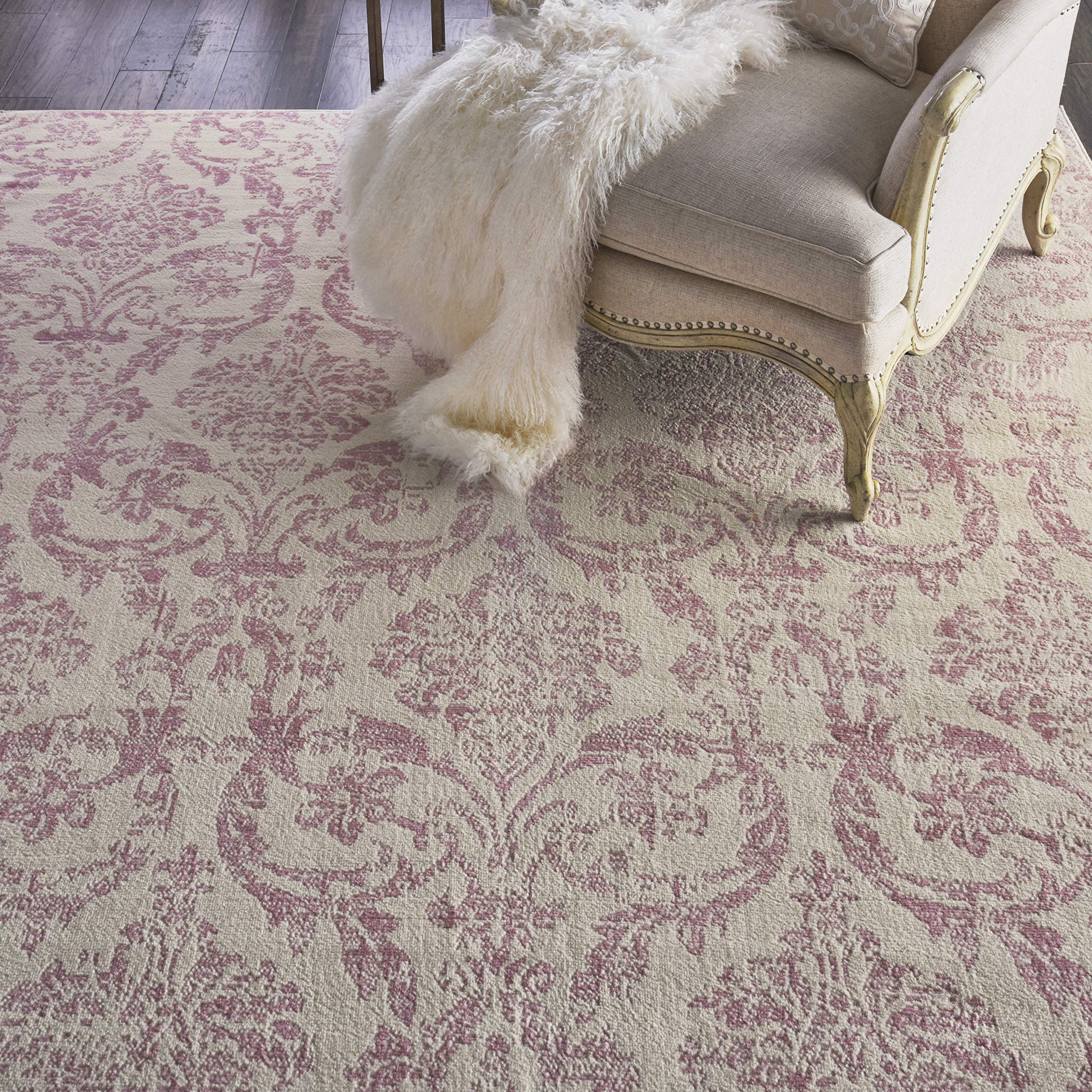 Nourison Jubilant Damask Ivory/Pink 8'6