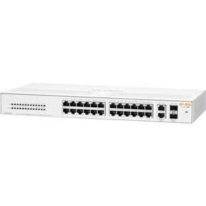 Aruba Instant On 1430 26G 2SFP Switch - 26 Port Gigabit Ethernet Network Switch with 2 SFP Slots, 10/100/1000Base-T, 1000Base-X, Layer 2 Support, Modular Design - Ideal for Small Business, Office Networks, and Rack/Cabinet/Tabletop Installation
