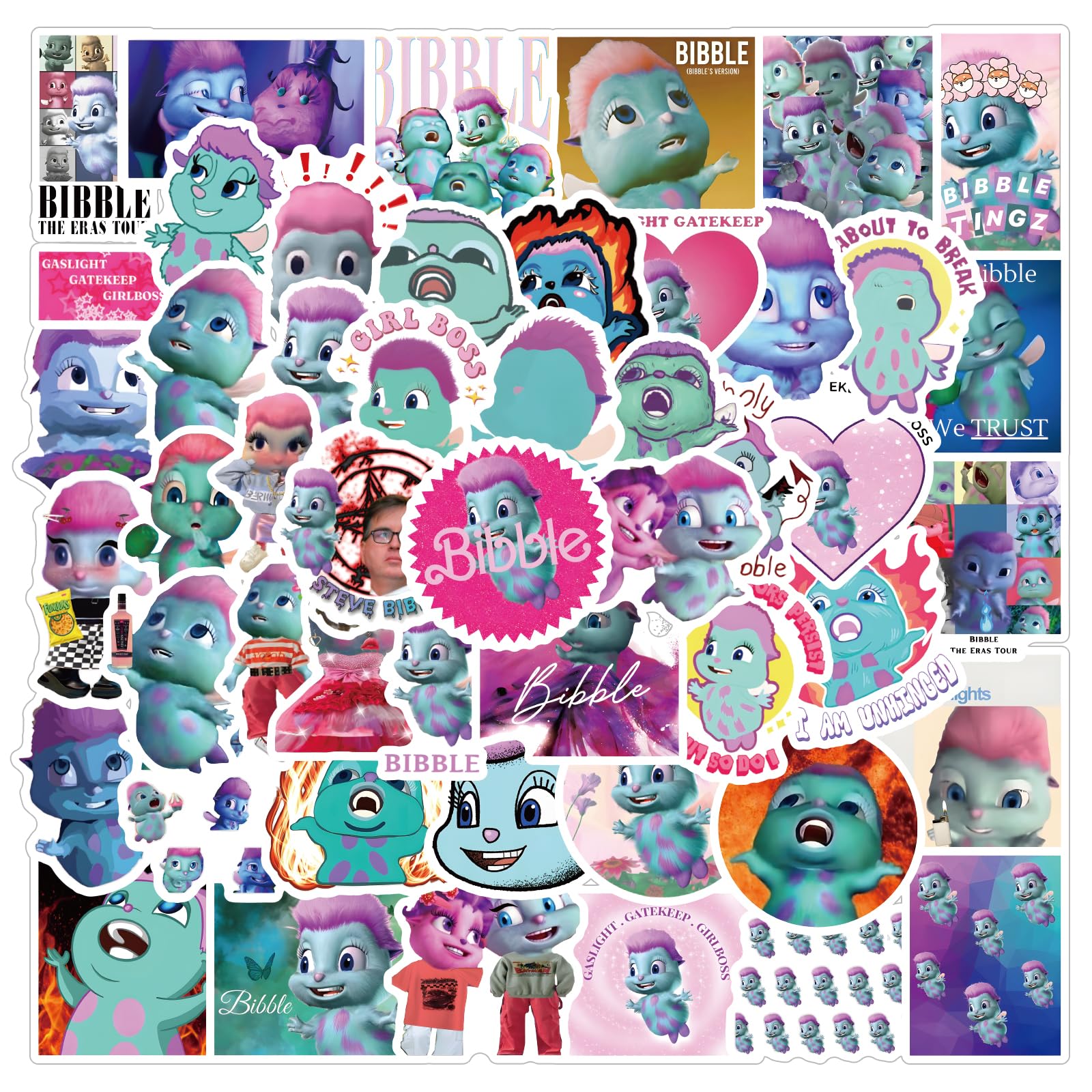 61Pcs Aesthetic Cartoon Stickers Pack - Waterproof Vinyl Decals for Water Bottles, Laptops, Phones, Skateboards | Halloween Decorations, Journaling Supplies, Cute Gifts for Kids, Teens & Adults - Perfect for DIY Crafts, School Projects & Party Favors