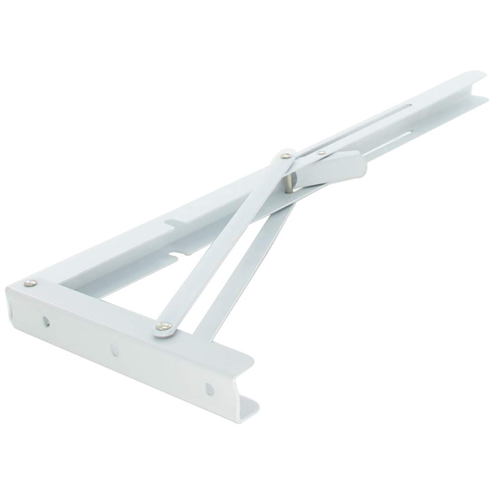 MroMax 450mm White Folding Wall Shelf Bracket - Heavy Duty Drop Leaf Shelf for Standing Desk, Kitchen, Laundry Room - Space Saving Storage Solution (1 Pack) - Perfect for Small Spaces, Home Office & Closet Organization