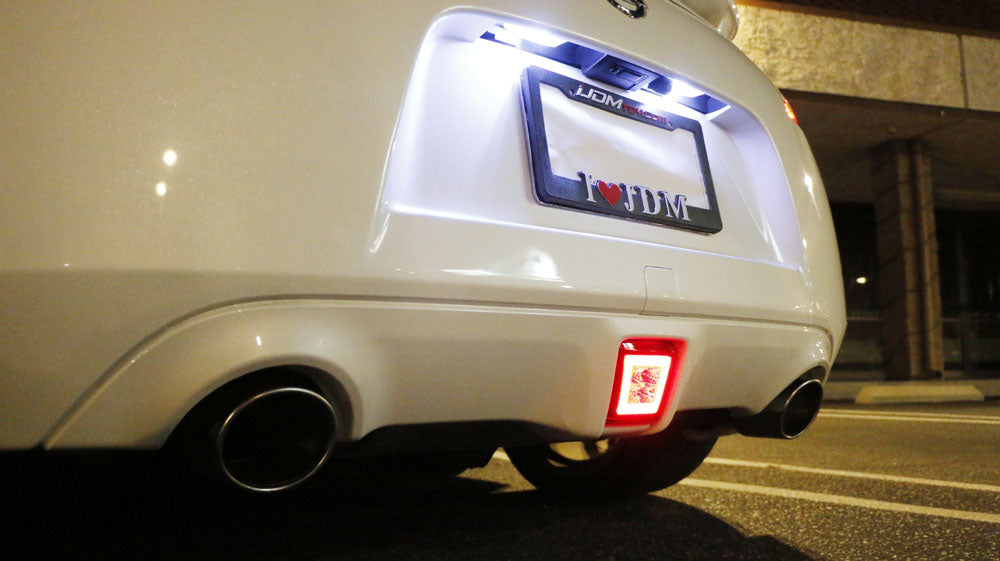 White LED License Plate Lights for Nissan 370Z, GTR, Infiniti G37 - Direct Fit Replacement - Perfect for Night Driving & Car Customization